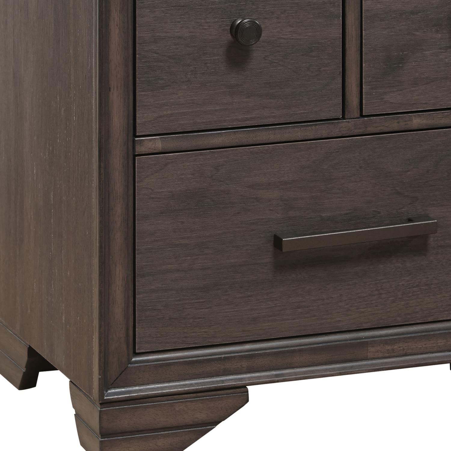 Right2Home Granite Falls Night Stand with USB Port - Modern Brown Bedside Table for Bedroom, Living Room & Guest Room - Compact Nightstand with Charging Station & Storage Shelf