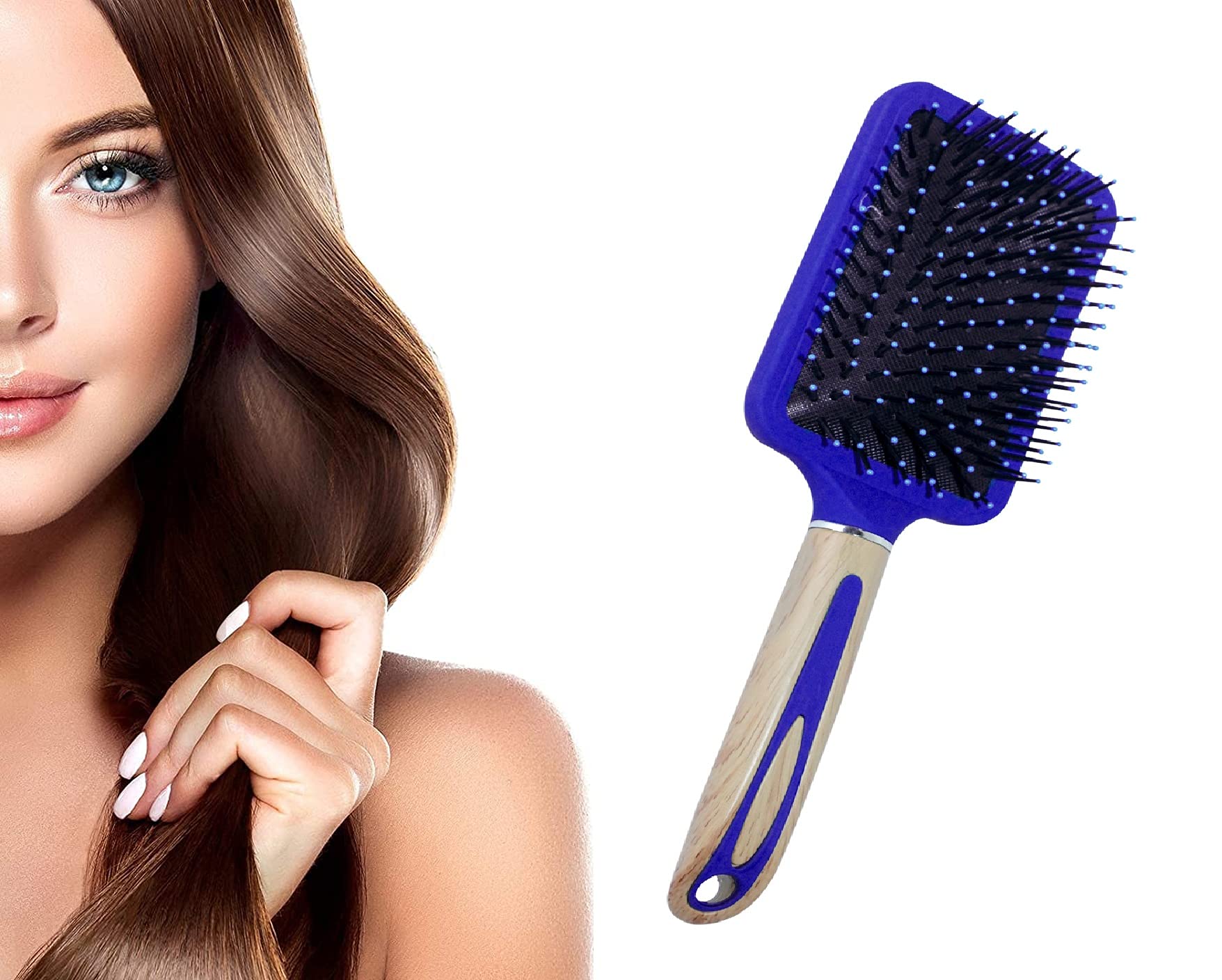 **Boxo Professional Soft Bristle Flat Hair Brush – Blow Drying & Wet Hair Styling for Men & Women – Round Brush 1 (Multicolor) – Perfect for Salon, Home & Travel Use**