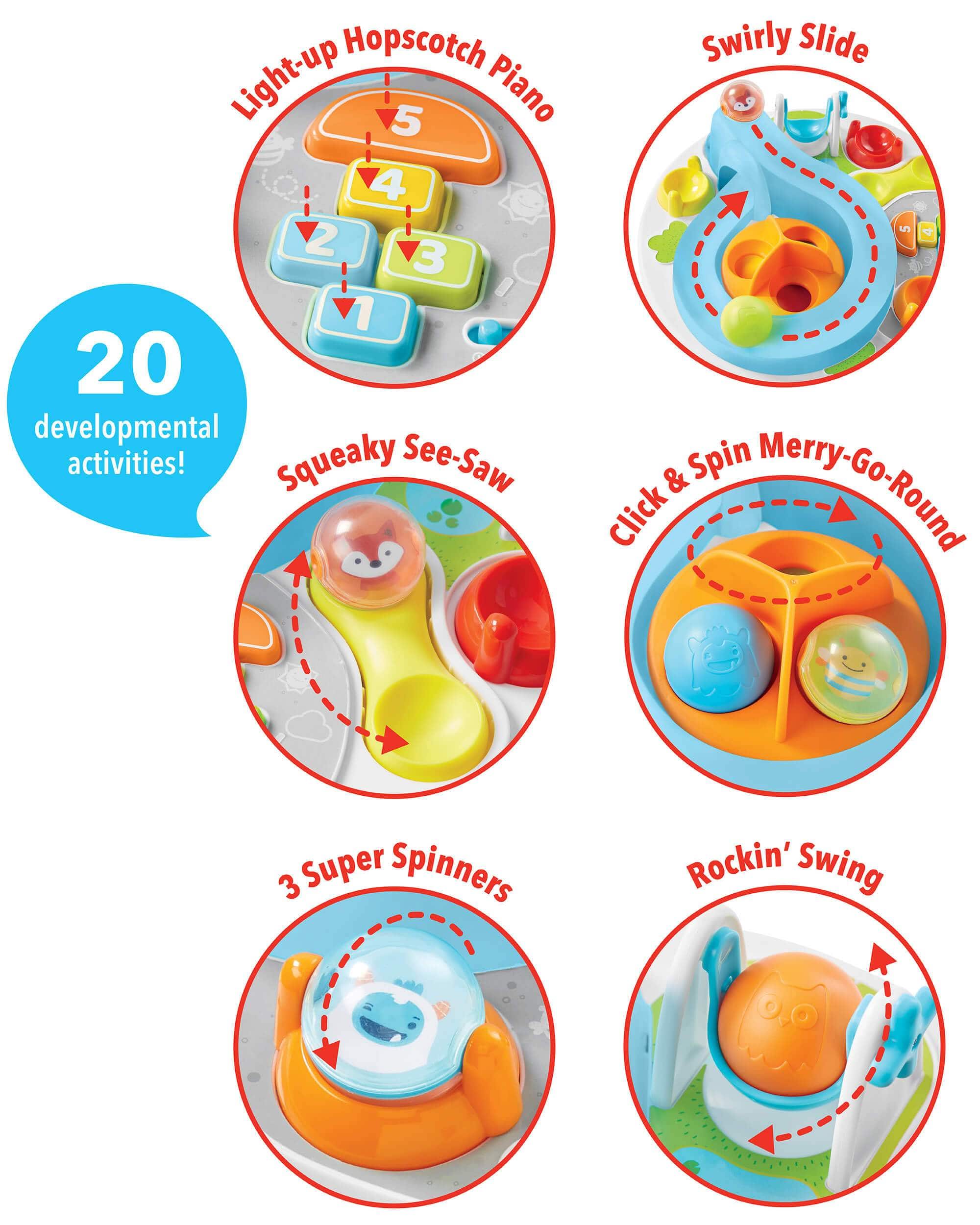 Skip Hop Explore & More Let's Roll Activity Table - Interactive Baby Play Table with Sensory Toys for Toddlers 6-18 Months - Perfect for Crawling, Standing & Early Learning Playtime