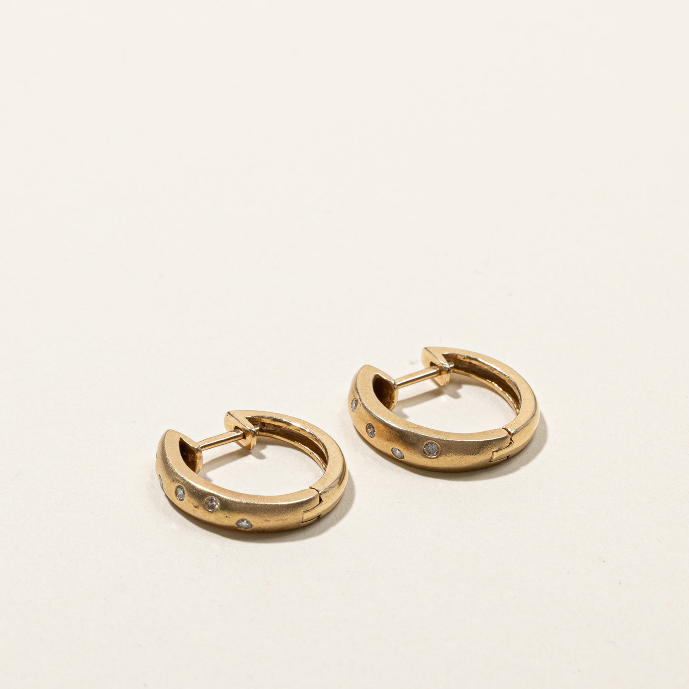 0.10ctw Diamond Huggie Earrings for Women - 14K Gold Hoop Earrings for Everyday Wear, Gift Giving & Special Occasions