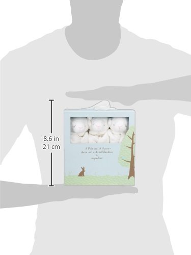 Angel Dear Pair and a Spare 3-Piece Baby Blanket Set - Soft White Lamb Design for Nursery, Swaddling & Stroller - Cozy & Adorable Gift for Newborns