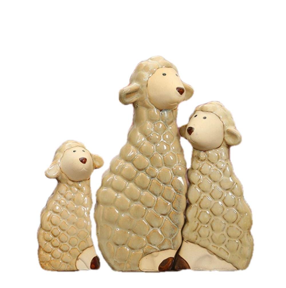 Handmade Porcelain Sheep Figurine - Miniature Lamb Sculpture, Ceramic Jumbuck Statue for Year of Birth Decor, Home & Office Ornament, Unique Handicraft Gift for Collectors & Animal Lovers - Perfect for Shelf Display, Feng Shui Decor, and Special Occasion Presents