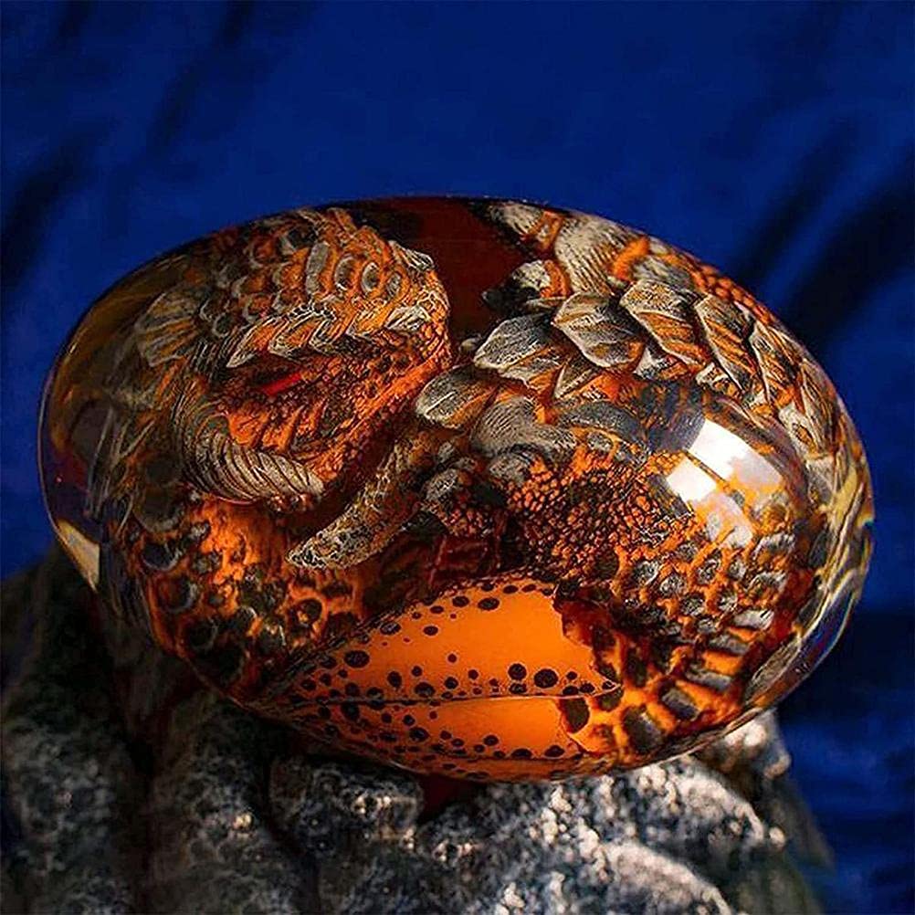 Lava Dinosaur Egg Ornaments - Crystal Clear Dragon Egg Handmade Sculpture, Unique Kids Gift for Birthday & Christmas | Perfect for Home Decor, Party Favors & Collectibles