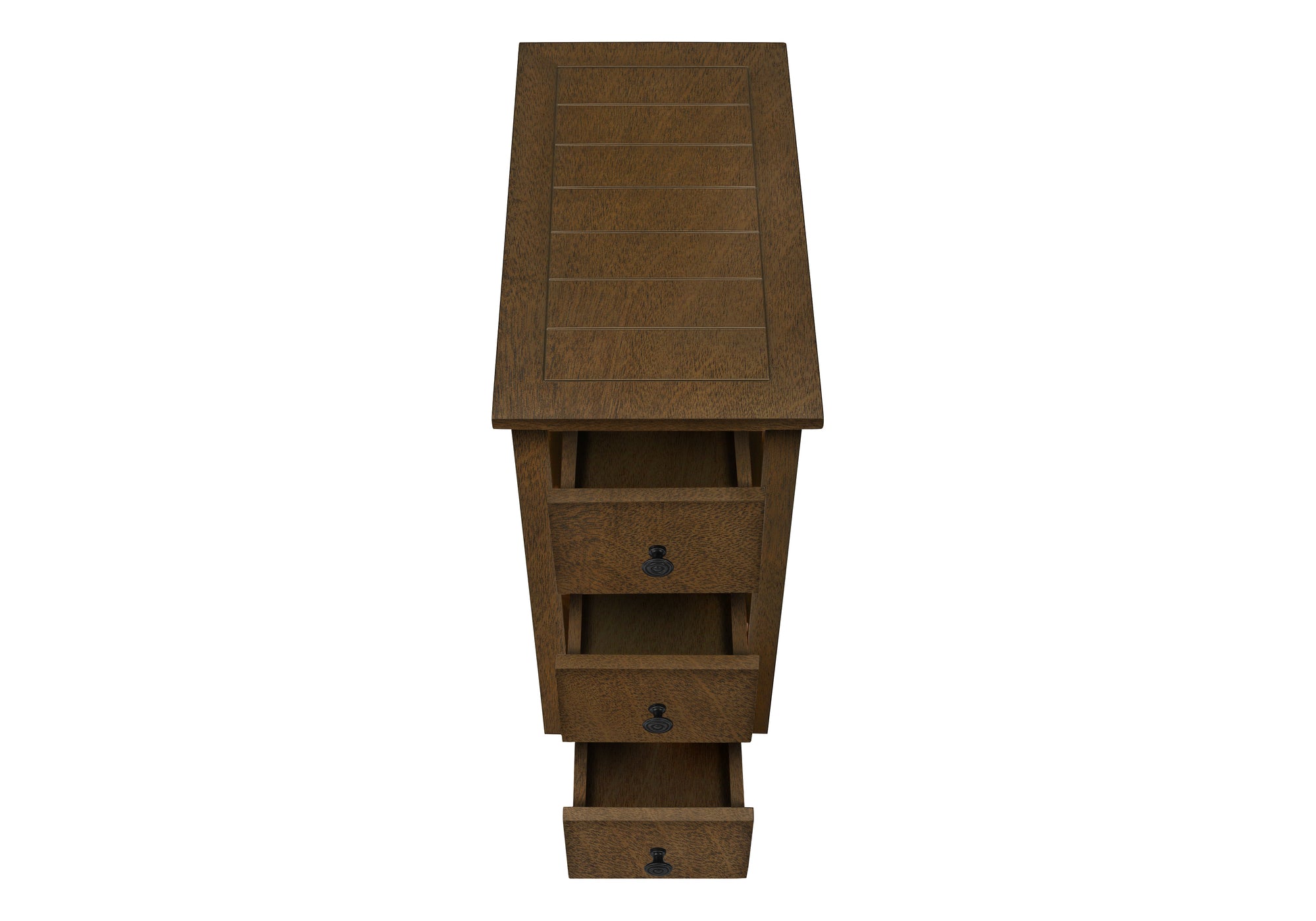 Brown Wood Veneer Accent Table with Storage Drawer - Transitional Nightstand for Bedroom, Living Room & Office - Compact Side Table with Shelf & Drawer for Small Spaces