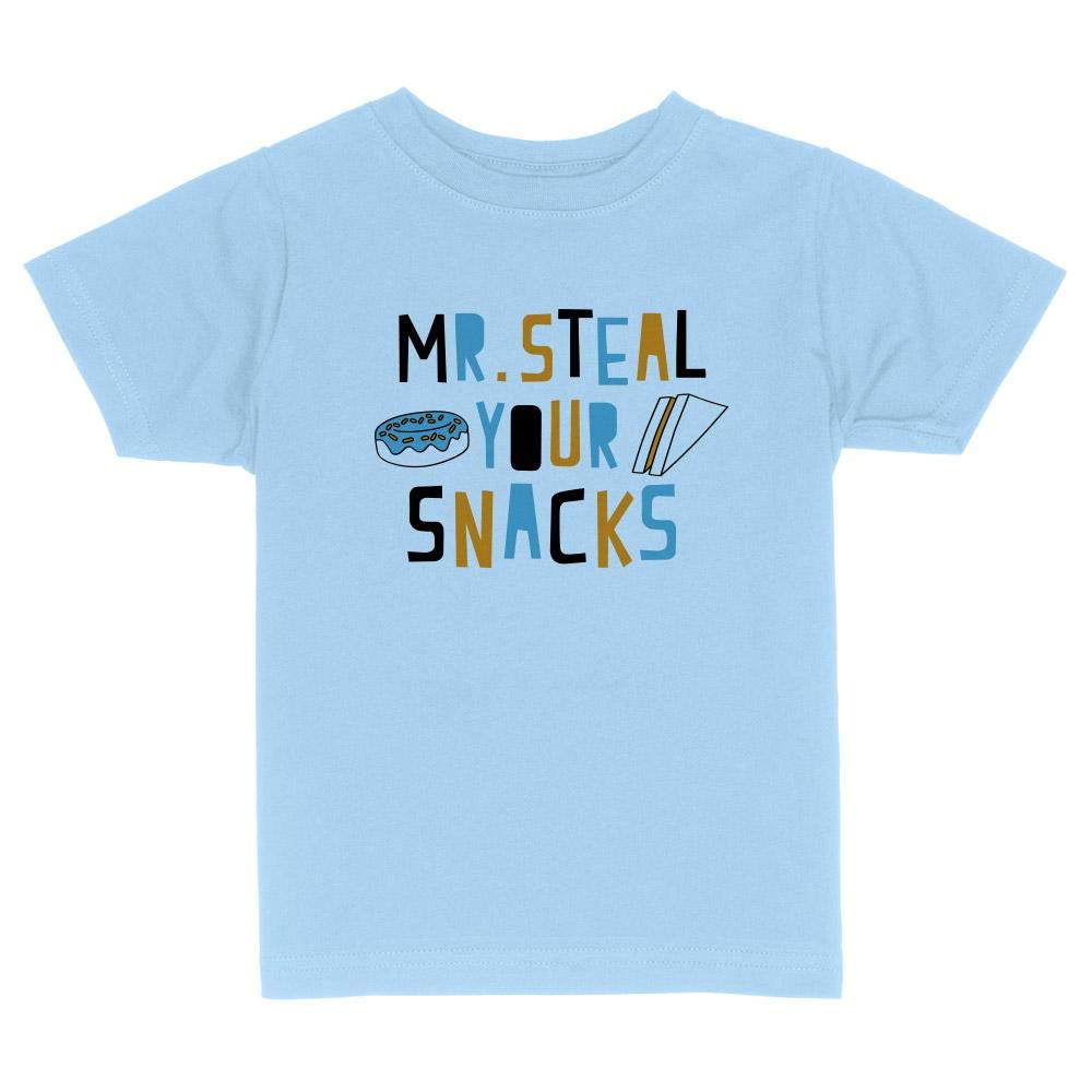Funny Mr. Steal Your Snacks Toddler Kids T-Shirt - Cute Baby Boy & Girl Cotton Tee for Playdates, Family Outings & Photo Shoots
