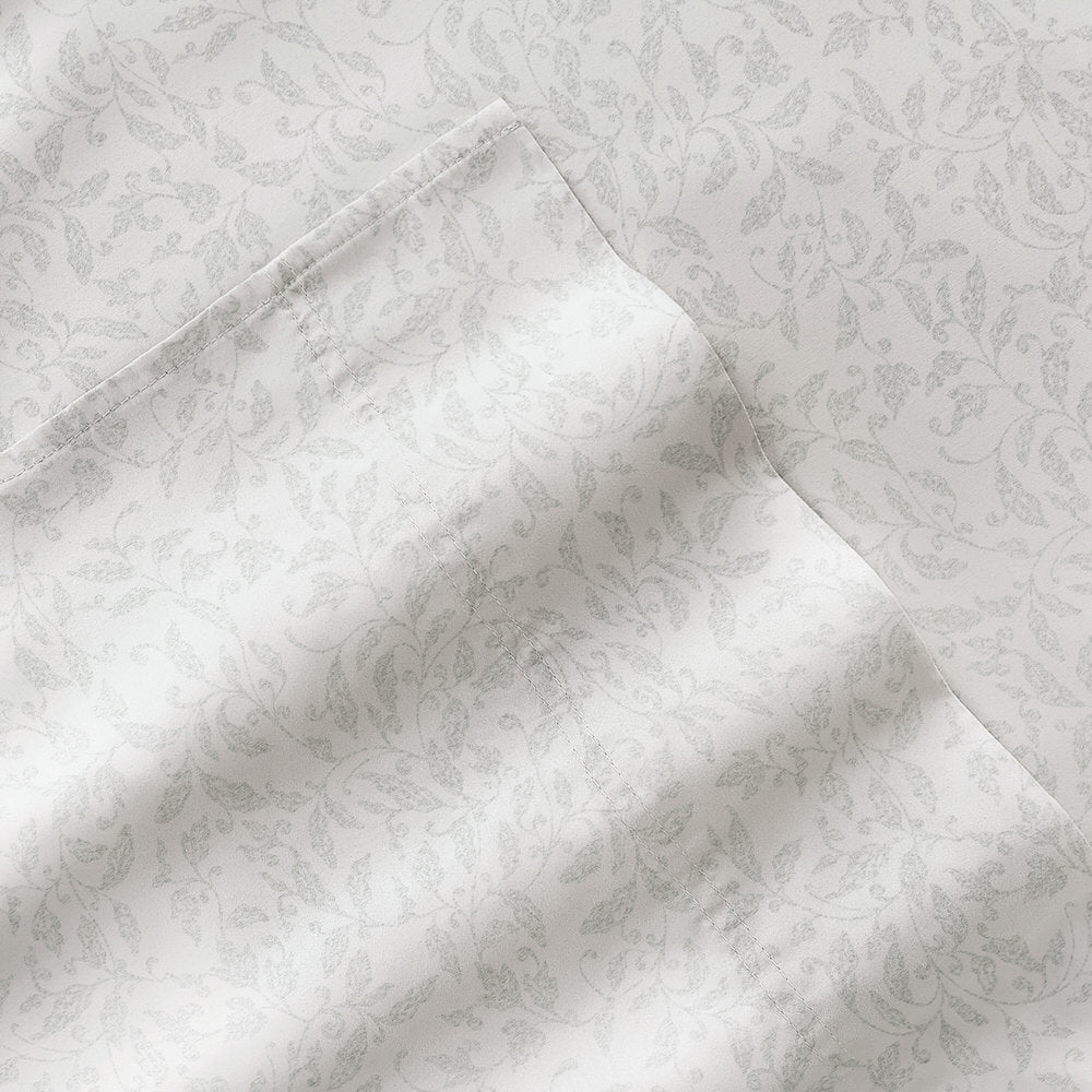 Romantic Vines 4-Piece Long Staple Cotton Sheet Set - Soft & Breathable Bed Sheets for Queen Size Bed - Perfect for Cozy Bedrooms, Guest Rooms & Vacation Homes
