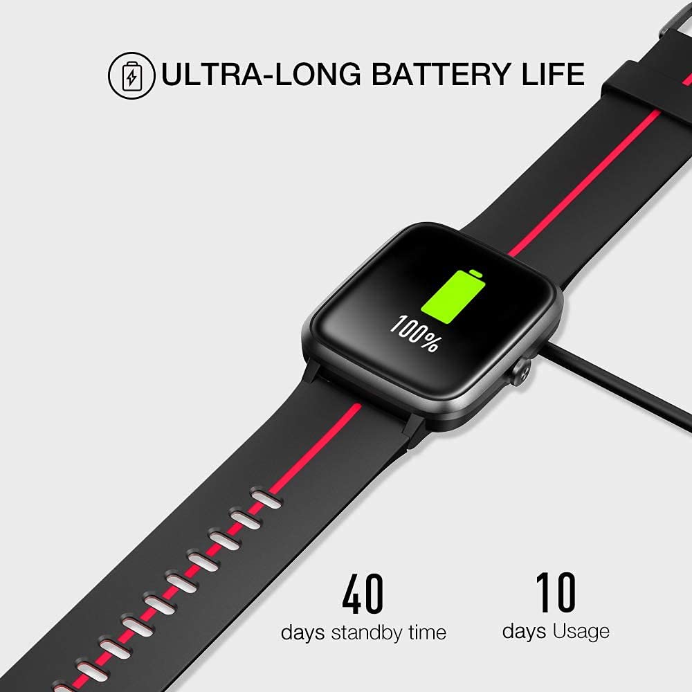UMIDIGI Uwatch3 GPS Charger Replacement - Magnetic USB Charging Cable Compatible with UMIDIGI Uwatch3 & Uwatch3 GPS Smartwatch (Black+Black) - Perfect for Travel, Workout & Daily Use