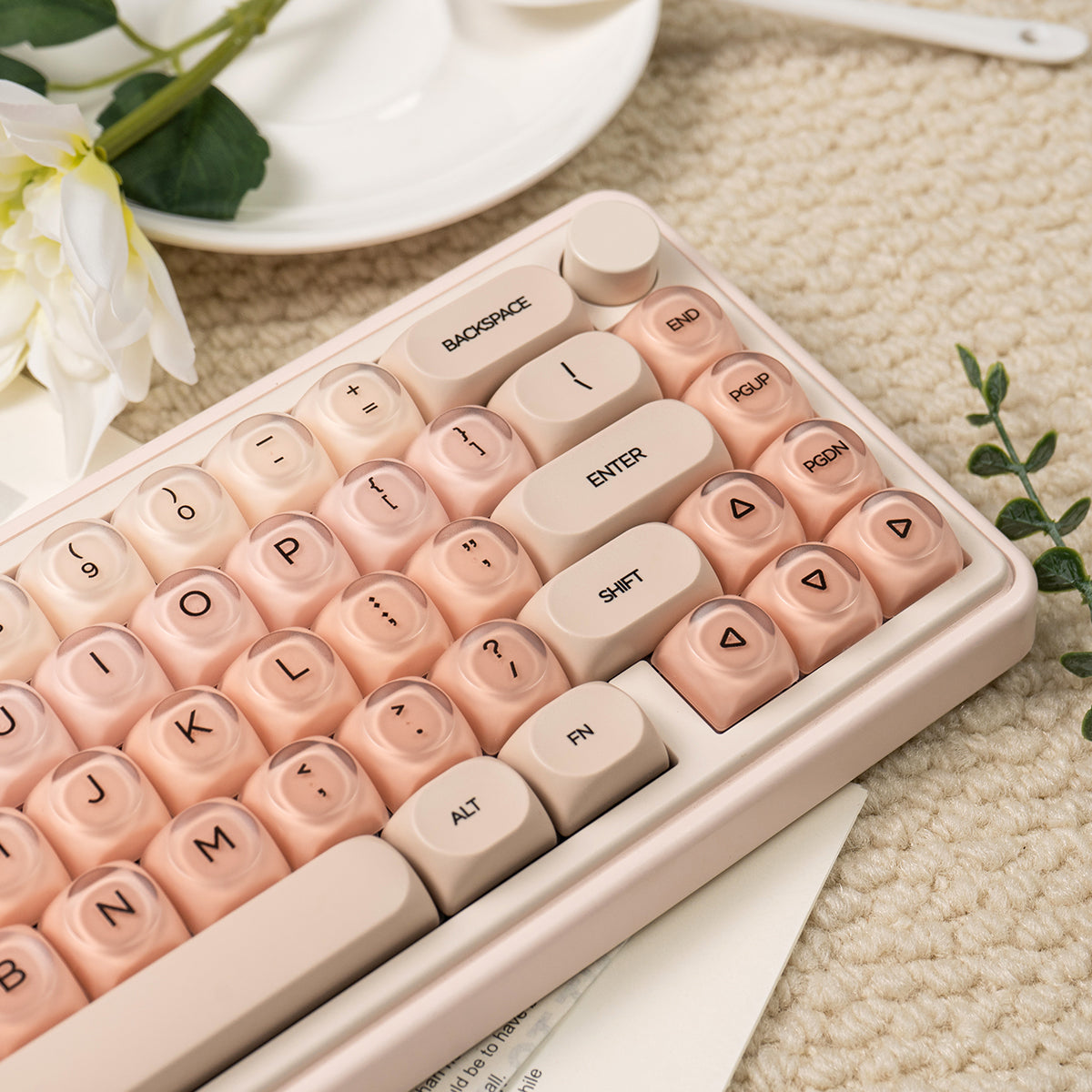 Custom PBT+PC Spherical Keycaps for Mechanical Keyboards - Cute Girl Theme, Hot Sublimation Design - Perfect for Gaming, Typing & Custom Keyboard Builds