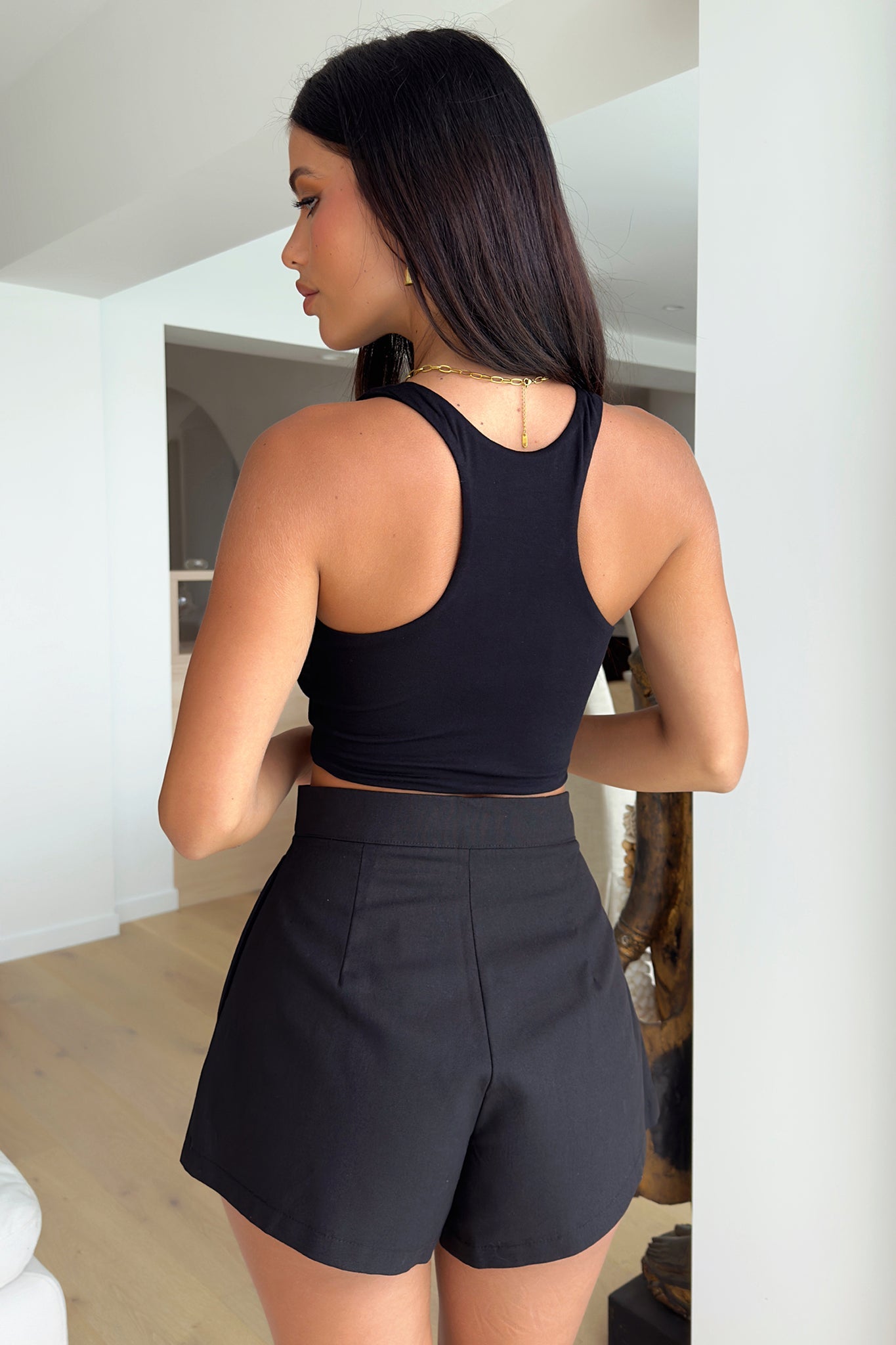 Liani Crop Top Black - Women's Fashion Casual Short T-Shirt for Summer Outfits, Streetwear & Layering
