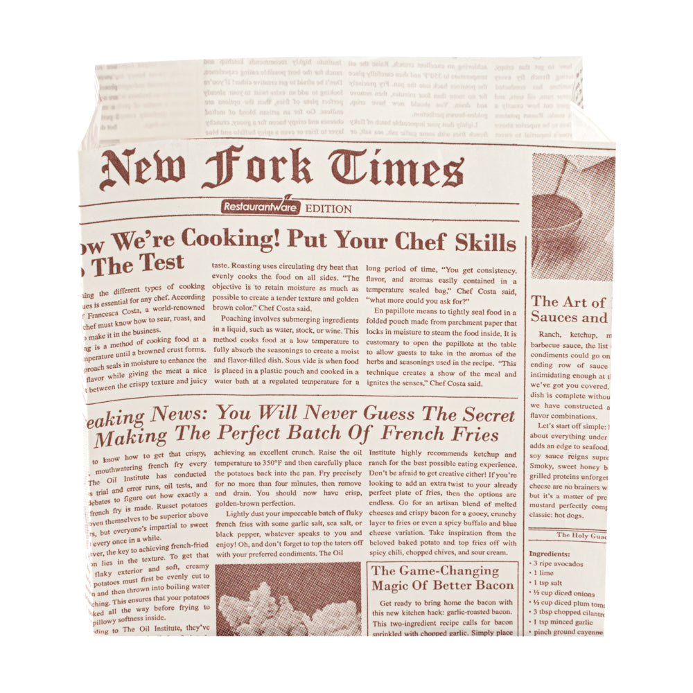 Eco-Friendly Sepia Newsprint Paper Snack Bags 4