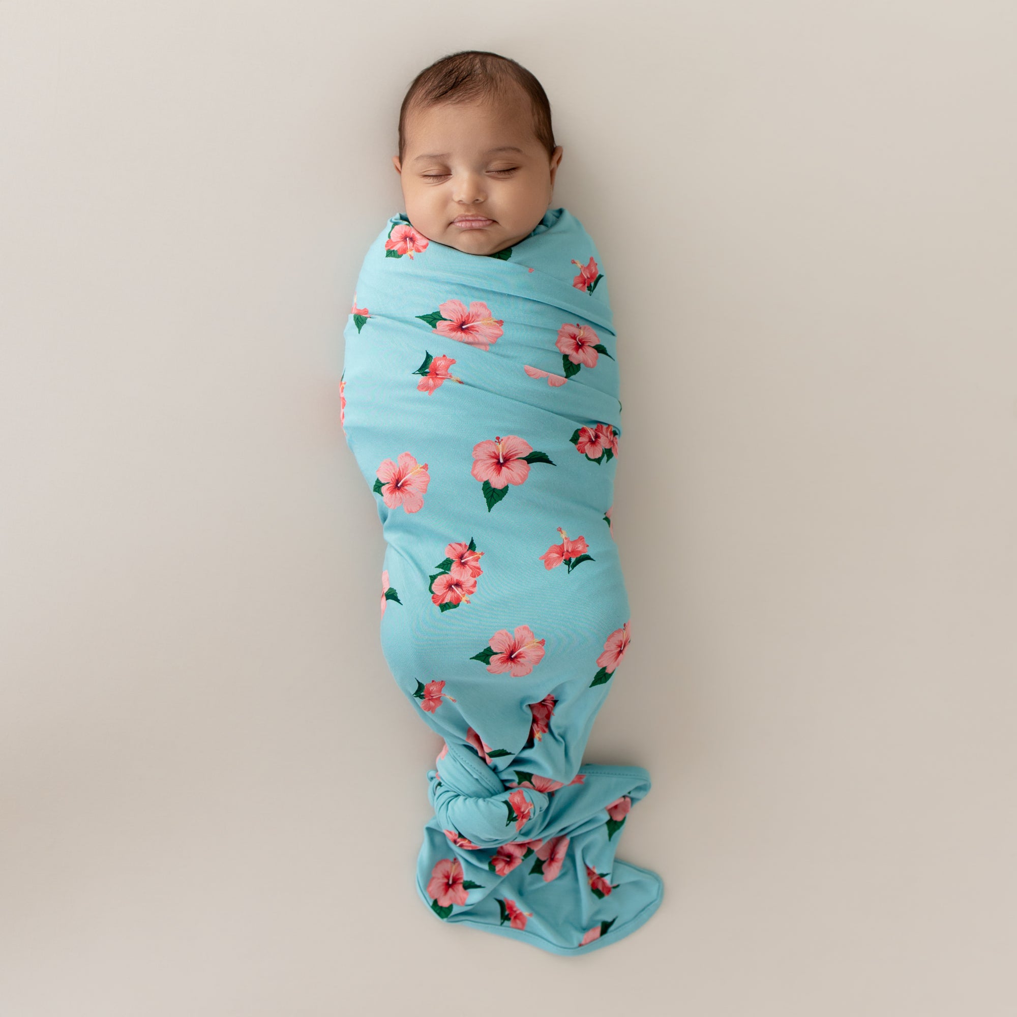 Soft Organic Cotton Swaddle Blanket for Babies - Hibiscus Floral Print - Perfect for Newborn Swaddling, Nursing, and Stroller Use