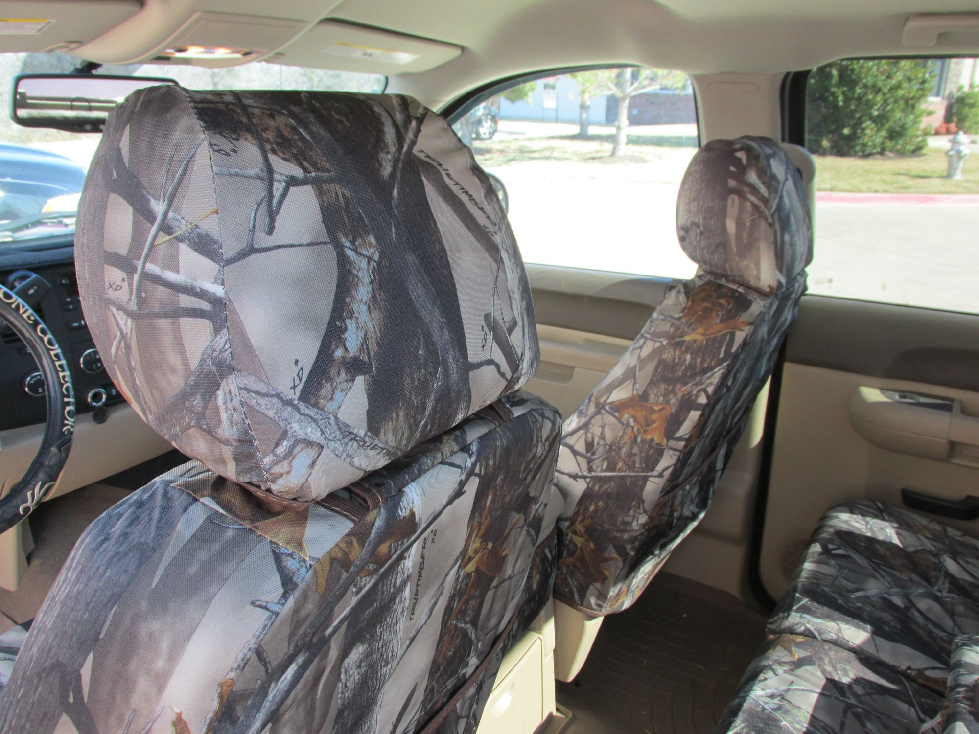 Durafit Camo Seat Covers for Chevy Silverado & GMC Sierra LT Double Cab - CH37 Camouflage Front 40/20/40 & Rear 60/40 Split Bench Design - Perfect for Hunting, Off-Roading & Truck Protection