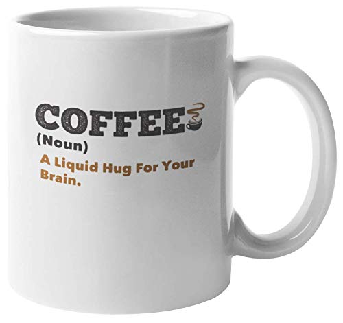 Funny Brain Coffee Mug - 11oz Ceramic Cup for Coffee & Tea - Perfect Gift for Office, Home Desk & Coffee Lovers