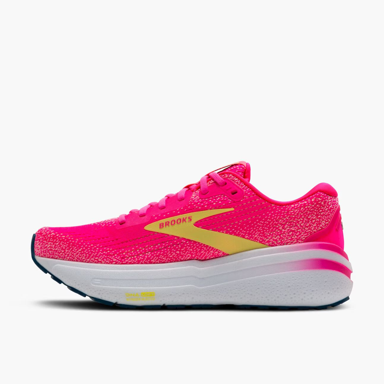 Brooks Women's Ghost Max 2 Running Shoes - Pink/Lemon Tonic/Orange Pop - Cushioned Support for Long Distance Running & Training