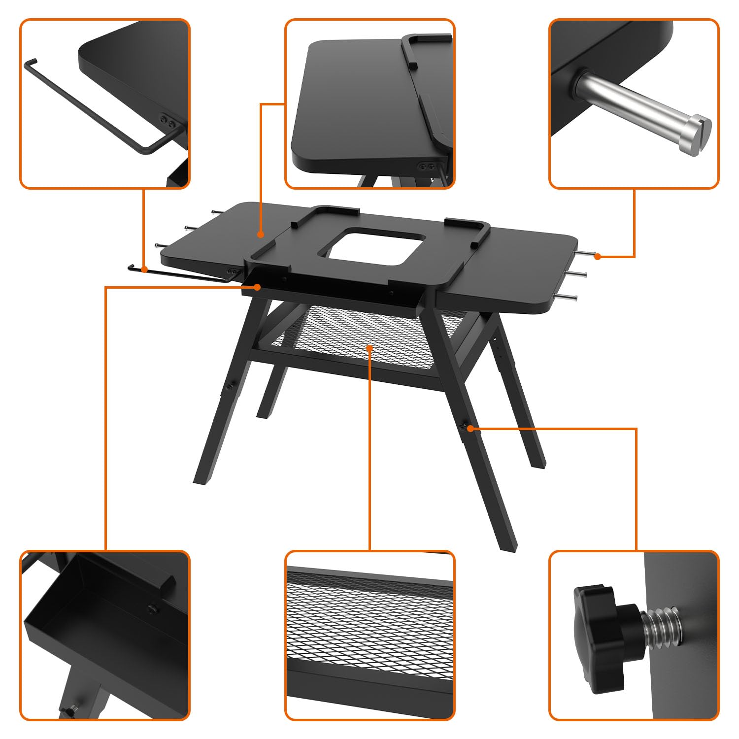 Adjustable Grill Stand for Ninja Outdoor Woodfire OG700 OG800 OG900 Series & OO101 Pizza Oven - Heavy Duty Replacement Stand for Ninja XSKUNSTAND - Perfect for Backyard BBQs, Camping & Outdoor Cooking