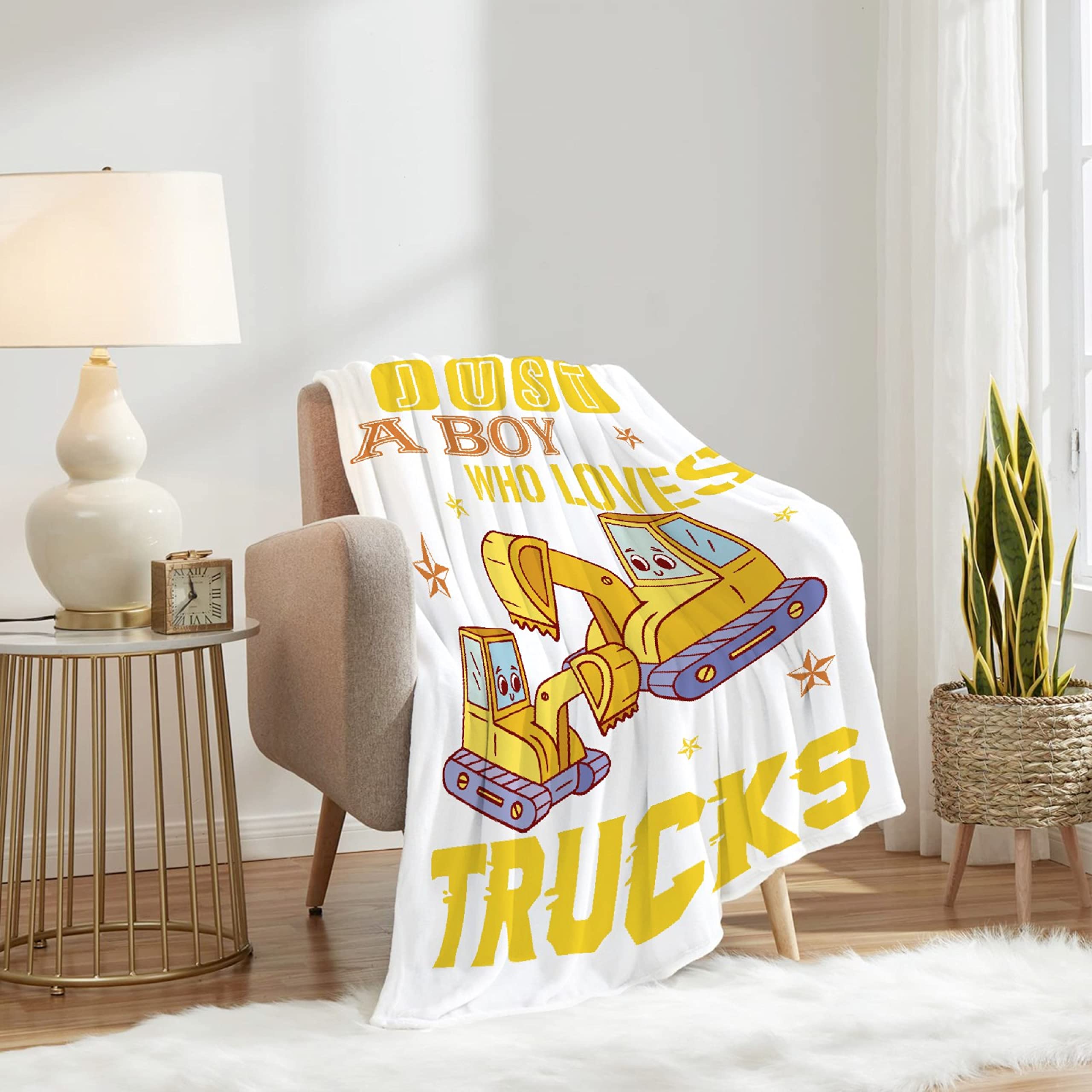 Ultra Soft Flannel Truck Blanket for Boys & Girls - 50