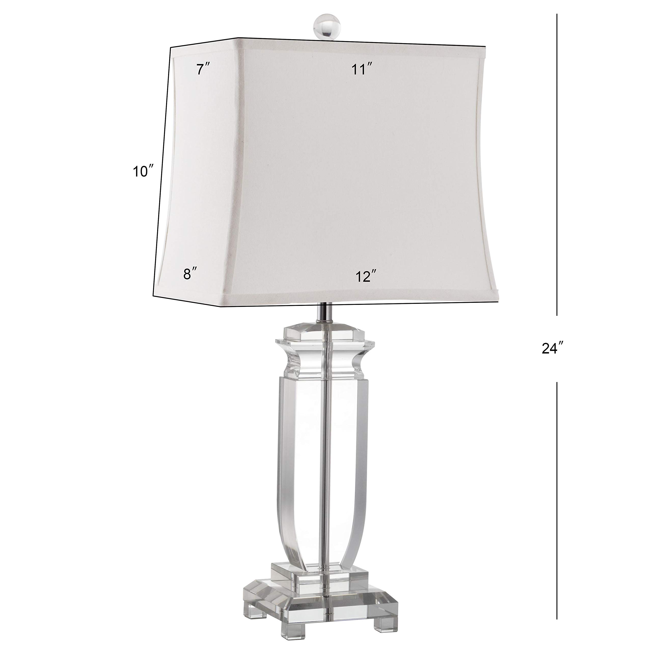 SAFAVIEH Olympia Crystal 24-inch Table Lamp Set of 2 with LED Bulbs - Modern Bedside Lighting for Bedroom, Living Room & Home Office - Perfect for Nightstands, Desks and Reading Nooks