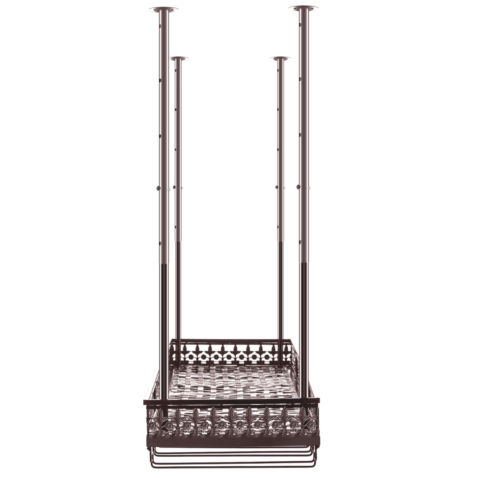 VEVOR Copper Ceiling Wine Glass Rack - 46.9 x 13 Inch Adjustable Height (18.9-35.8 Inch) - Holds 33 Glasses & 33 lbs - Modern Style for Home Bar, Restaurant, or Wine Cellar Storage