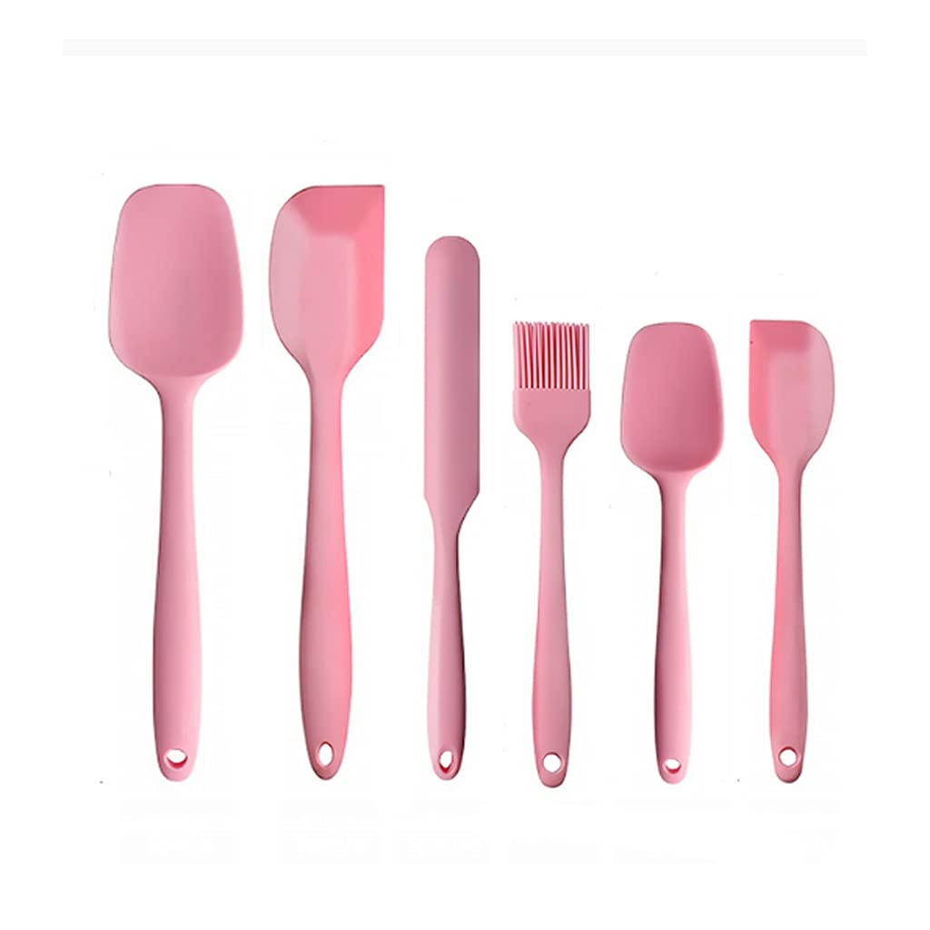 Non-Stick Silicone Spatula Set - Heat-Resistant Baking Scraper, Flexible Kitchen Utensils for Mixing, Spreading & Frosting - Perfect for Cakes, Cookies & Desserts (Pink)