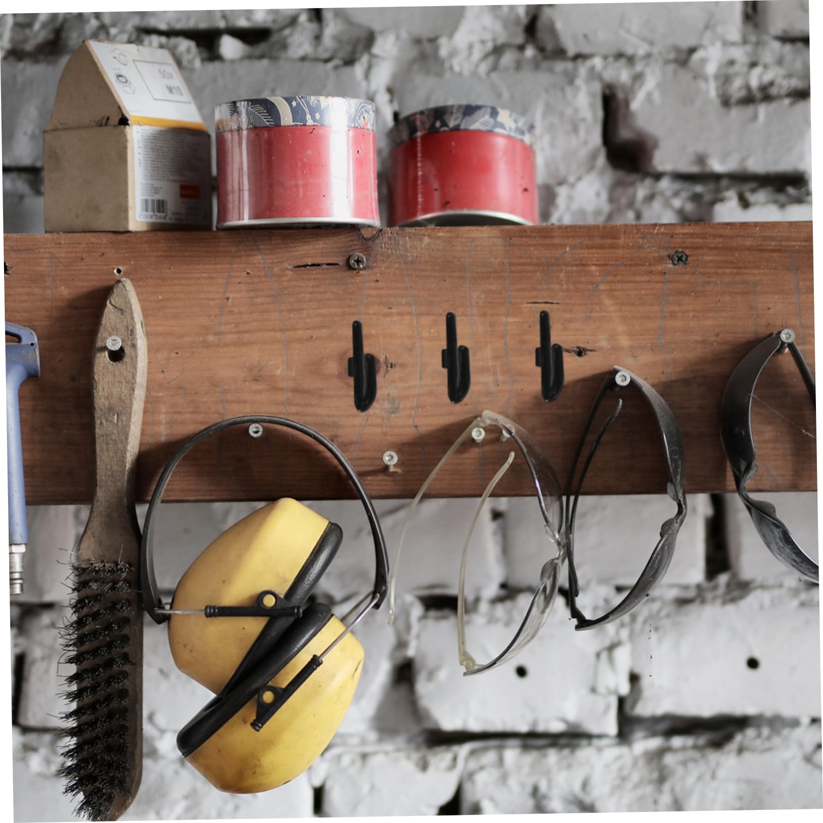 CHILDWEET 20pcs Heavy Duty Plastic Pegboard Hooks Kit - Utility Tool Hooks for Garage Organization & Wall Storage - Easy Installation for DIY Projects, Workshops & Home Improvement