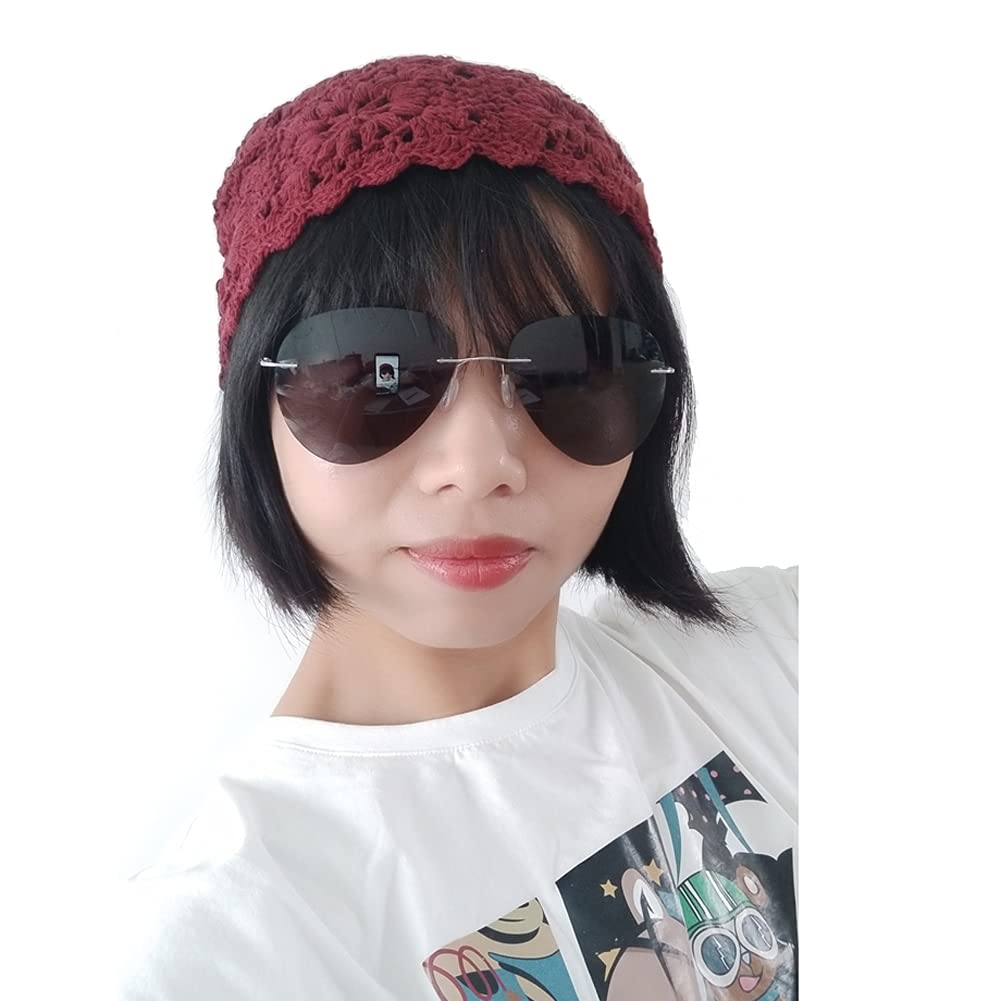Women's Summer Cotton Crochet Skull Cap Beanie - Elegant Fascinator Hat for Ladies | Perfect for Beach Outings, Weddings & Fashion Events