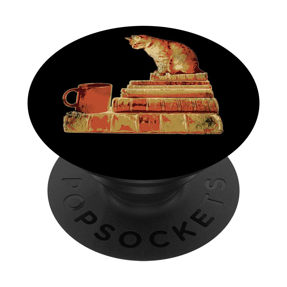 Vintage Coffee Cats and Books Print - Unique Home Decor Wall Art for Coffee Lovers, Bookworms & Cat Enthusiasts - Perfect for Living Room, Bedroom, Office & Cafe Decor