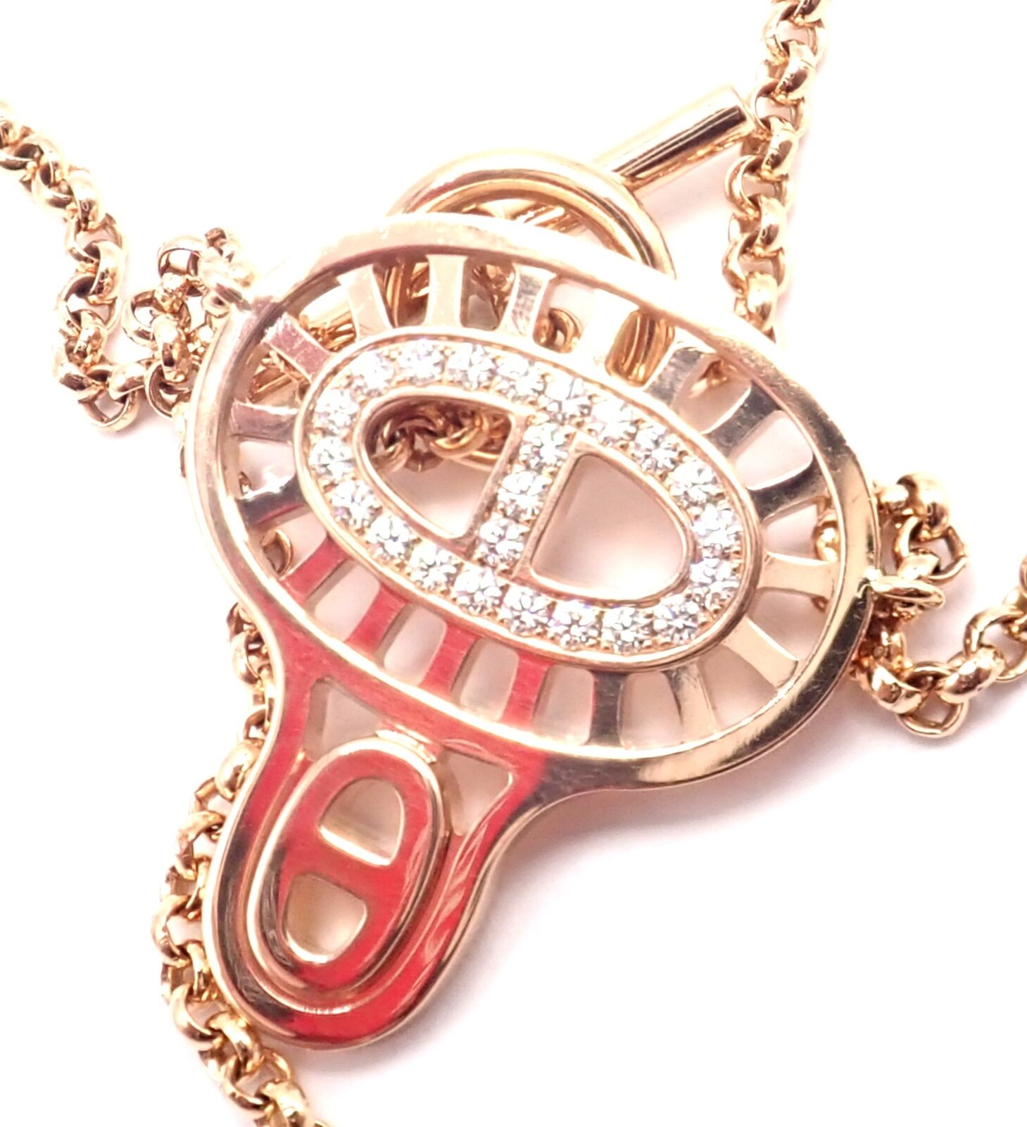 Authentic Hermes Chaine D'ancre Divine 18k Rose Gold Diamond Necklace with Certificate & Box - Perfect for Weddings, Anniversaries & Luxury Gifts