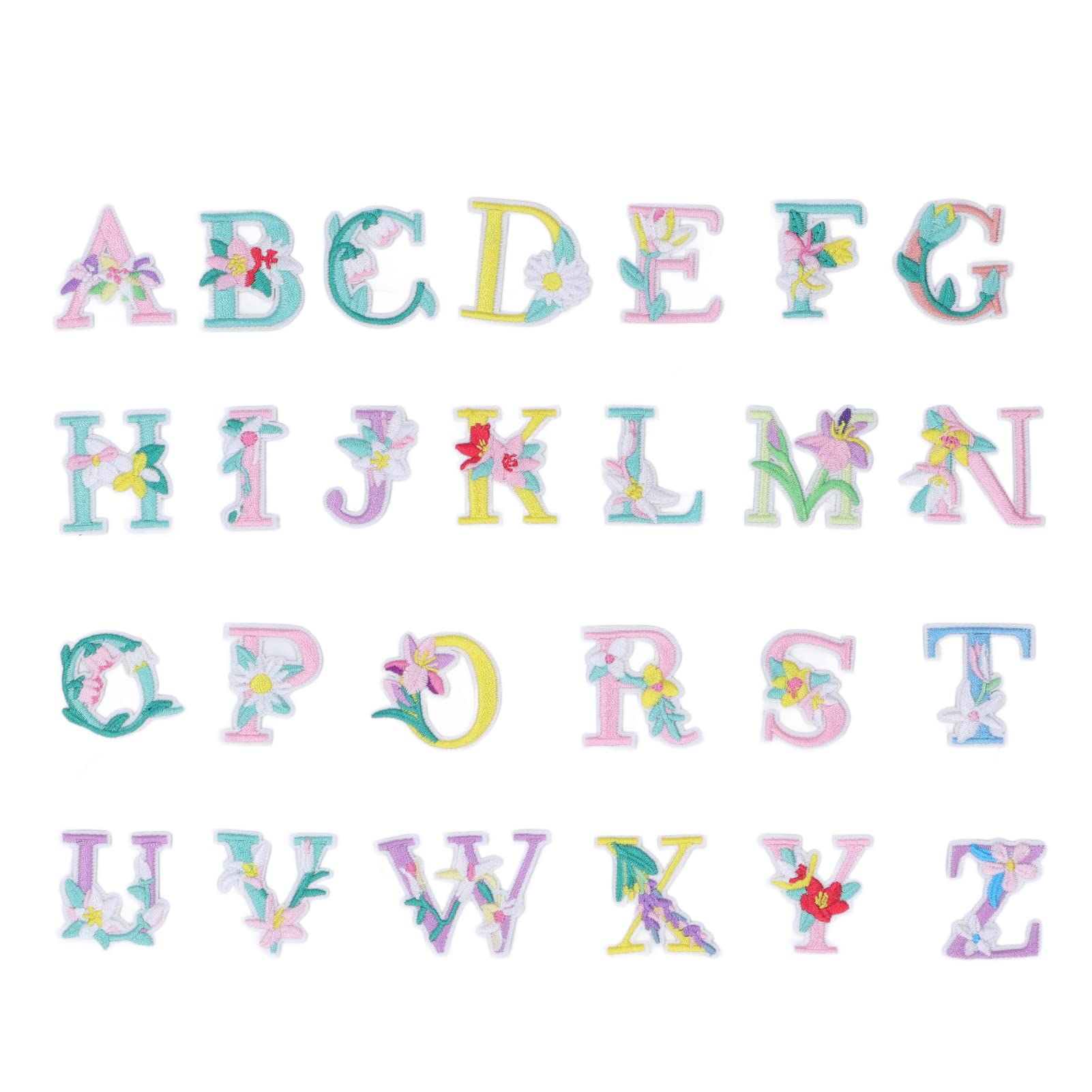 Zerodis 26 Iron-On Letter Patches - Varsity Glitter Chenille Alphabet Patches for DIY Sewing, Clothing & Jacket Decoration - Perfect for Customizing Bags, Hats, Denim & Gifts