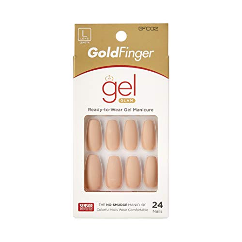 Premium Gold Finger Full Cover Nails - Long Ready-to-Wear Gel Manicure Set for Women | Perfect for Parties, Weddings & Special Occasions