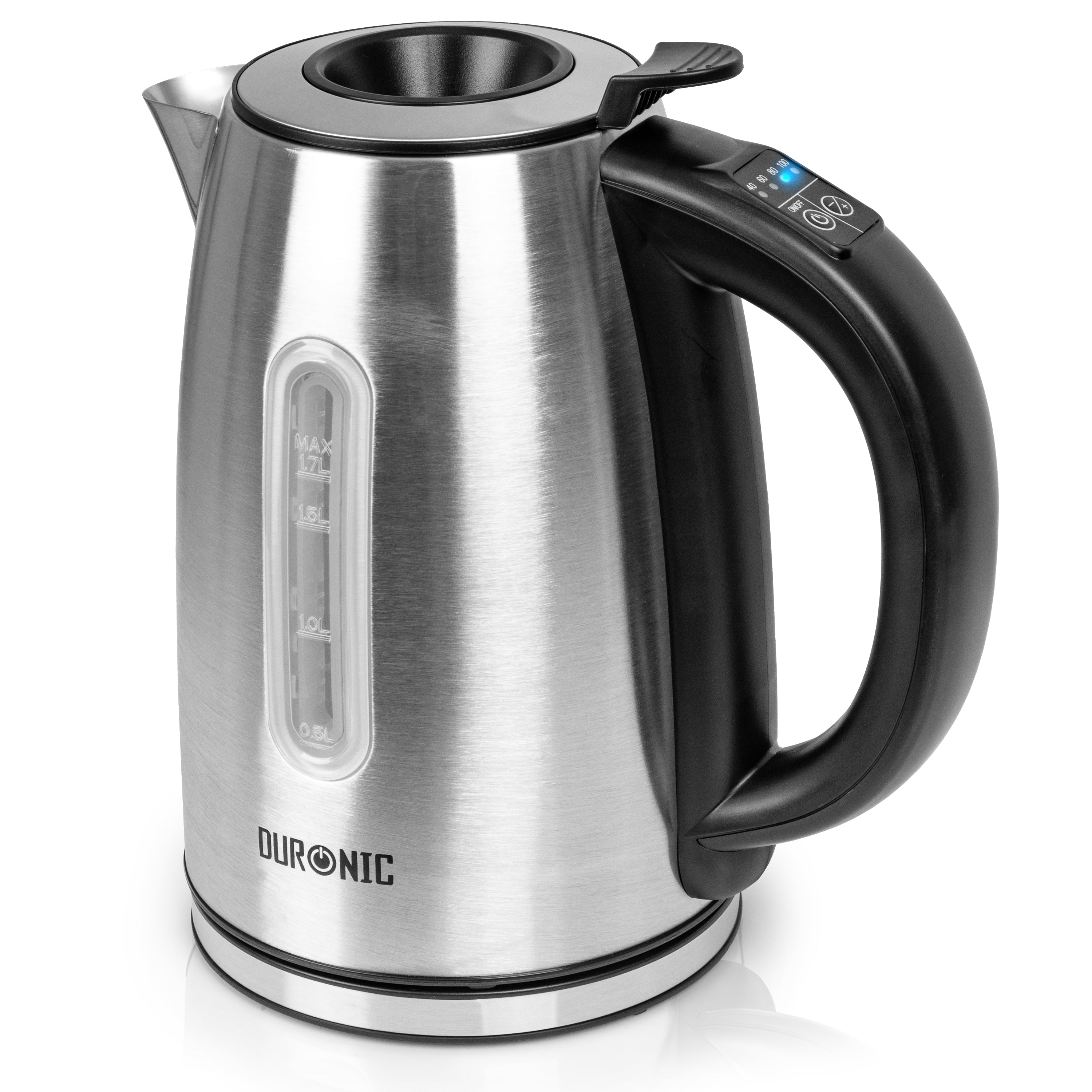 Duronic EK43 Stainless Steel Electric Kettle with Digital Temperature Control - Fast Boiling Water for Tea, Coffee, Hot Chocolate & Soup - Perfect for Home, Office & Kitchen Use