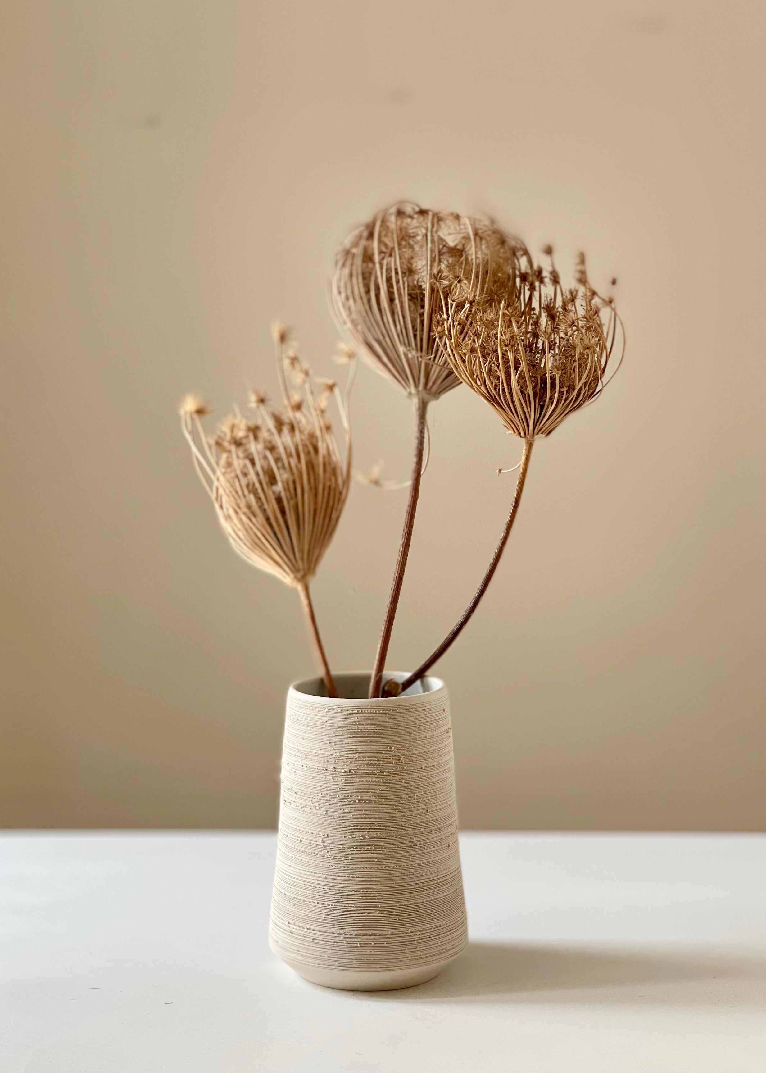 KLAY Copenhagen Ceramic Vase - Handmade Textured Home Decor for Living Room, Bedroom & Office | Modern Scandinavian Design Centerpiece