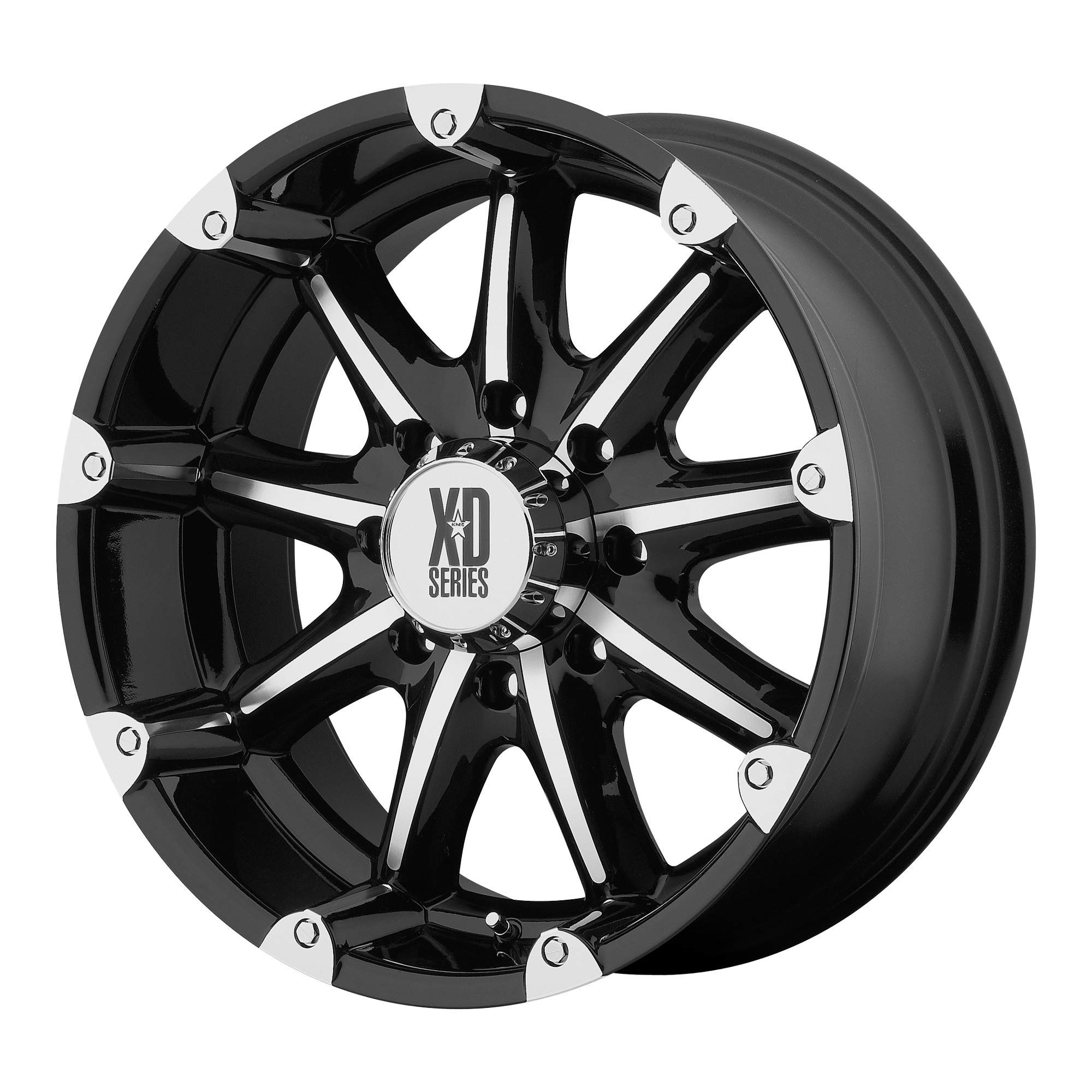 KMC Wheels XD Series Badlands 20x9 Gloss Black Machined Rim - 5x139.70 Bolt Pattern, 18mm Offset - Perfect for Off-Road Trucks & SUVs