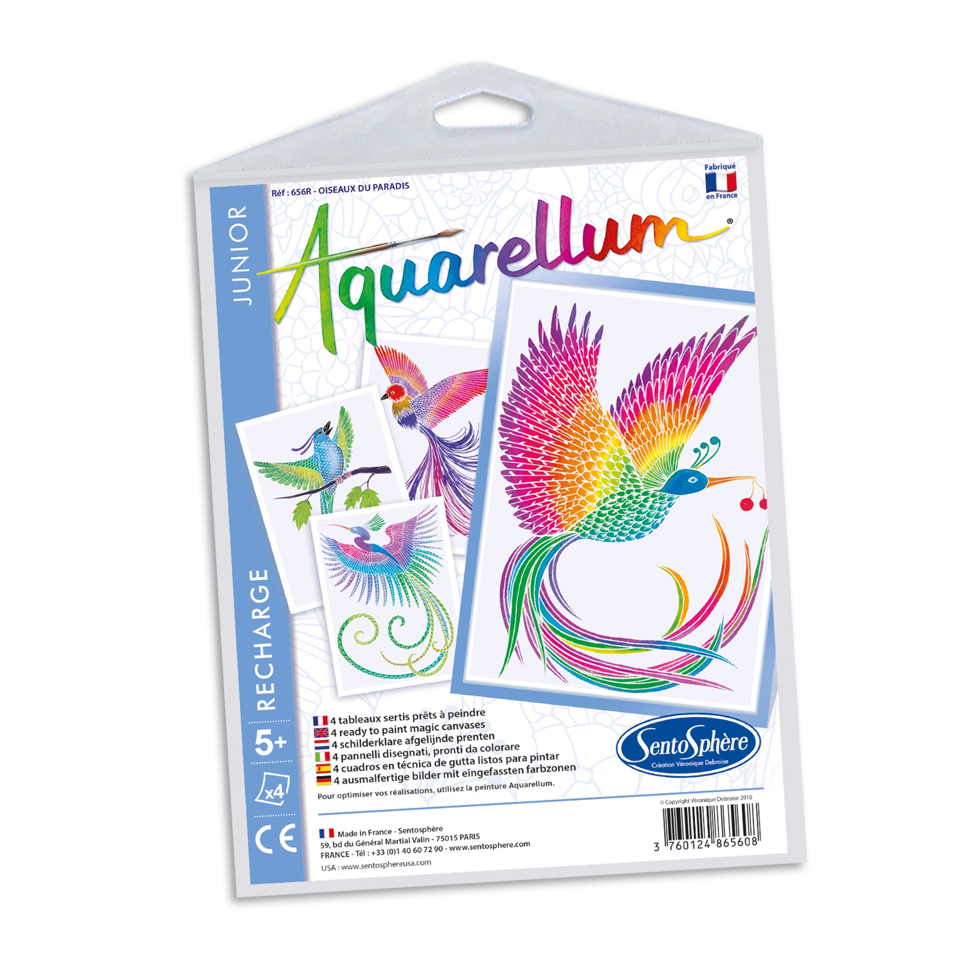 Aquarellum Junior Refill Kit - Birds Painting Set for Kids | Watercolor Art Supplies | Creative Gift for Children's Art Projects & DIY Crafts