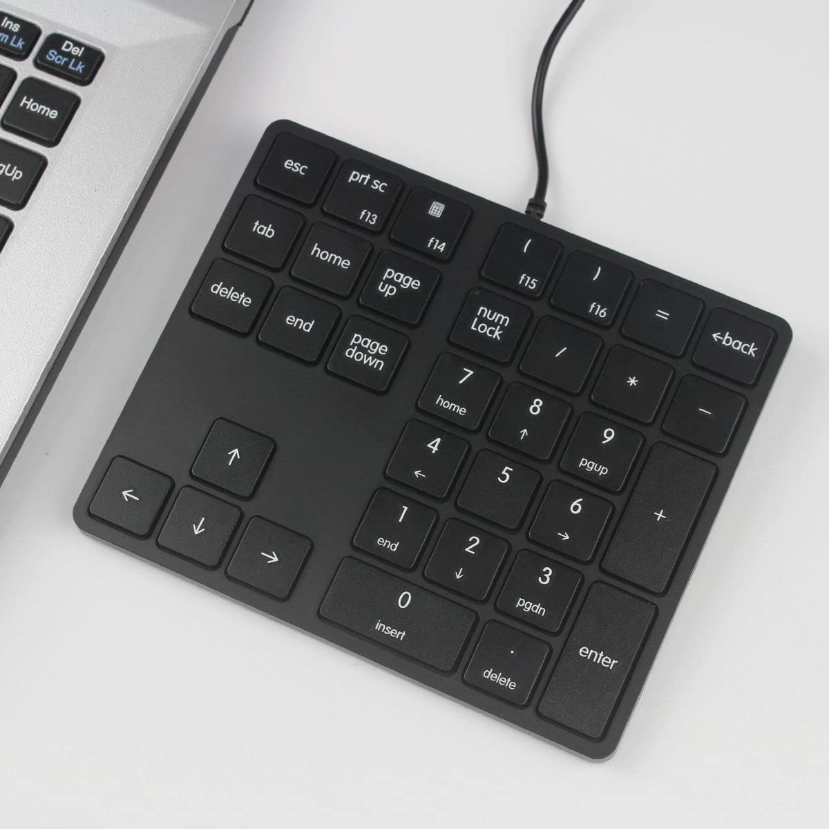 Qisan 34键迷你数字键盘 - 多功能有线小键盘 | 黑色Magicforce | 适用于笔记本电脑、PC游戏、办公 | 便携式电脑配件 | 高效输入解决方案，提升工作效率与游戏体验