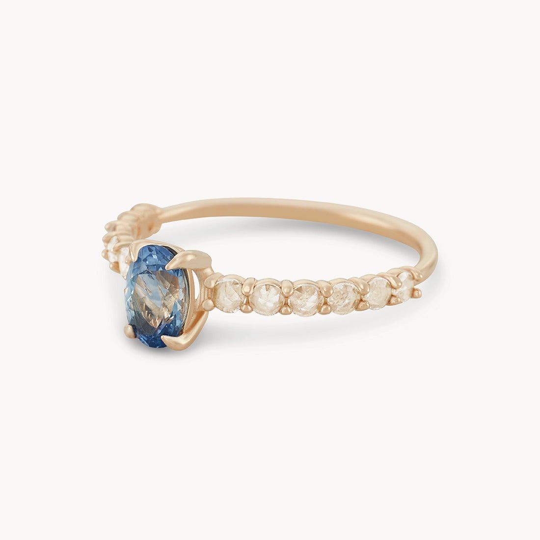 Unique 14K Yellow Gold Blue Oval Sapphire Ring - Handcrafted One-of-a-Kind Jewelry for Weddings, Anniversaries & Special Occasions