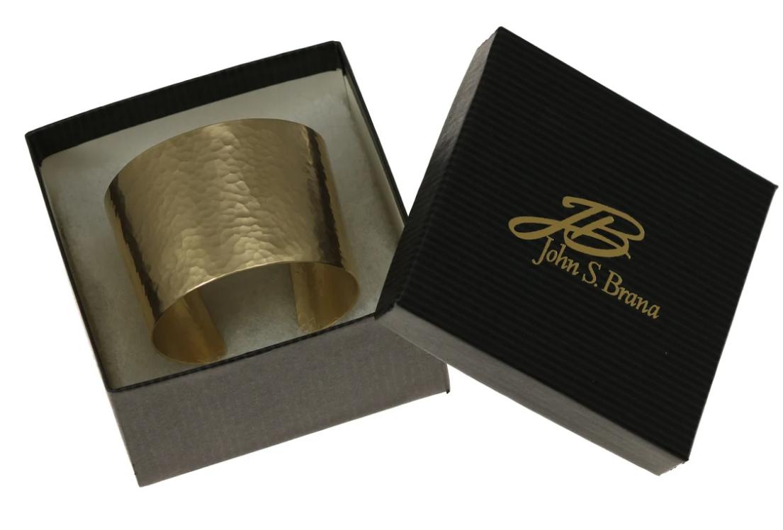 Matte Finished Hammered Nu Gold Brass Cuff Bracelet - Elegant Boho Jewelry for Women, Perfect for Casual Wear & Special Occasions
