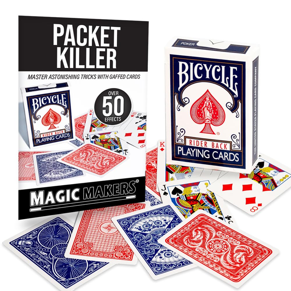 Magic Makers Packet Killer Bicycle Deck - 50 Amazing Card Tricks with Special Printed Bicycle Playing Cards | Perfect for Magicians, Cardistry & Street Performances
