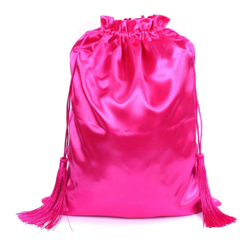 Premium Silk Satin Wig Storage Bags - Drawstring Hair Extension Organizer for Travel, Bundles & Weaves (5-Pack Pink) | Perfect for Salon Storage, Gift Packaging & On-the-Go Hair Care