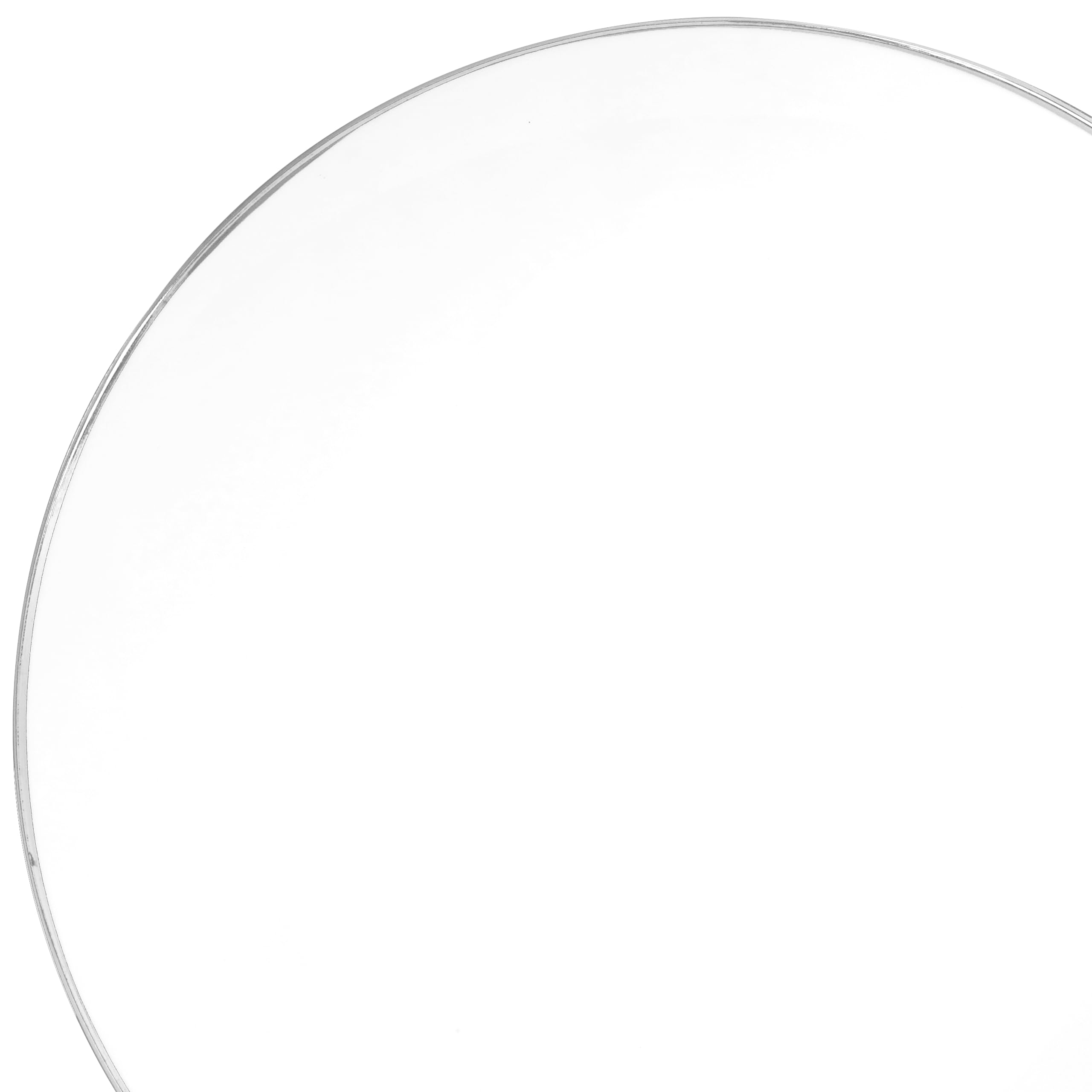 240-Pack Disposable Plastic Plates for Weddings & Parties - 10.25'' Elegant White & Silver Dinner Plates (Bali Design) - Perfect for Catering, BBQs, Birthdays & Special Events