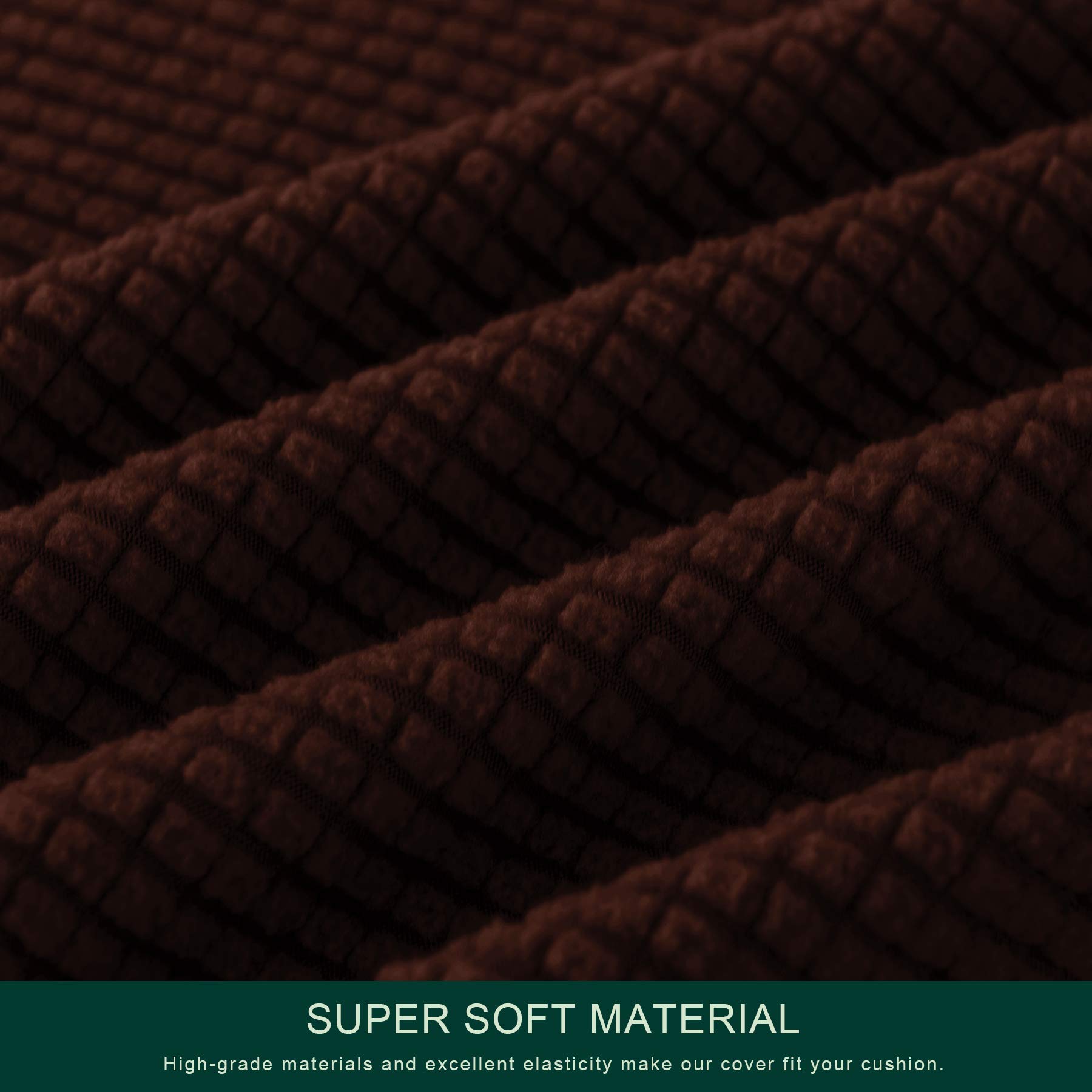 Stretch Sofa Slipcover Set for Couch & Armchair - 1-3 Seater Settee Cover with Separate Cushion Covers - Soft Spandex Fabric (Chocolate Brown) - Perfect for Living Room, Family Room & Home Decor Protection