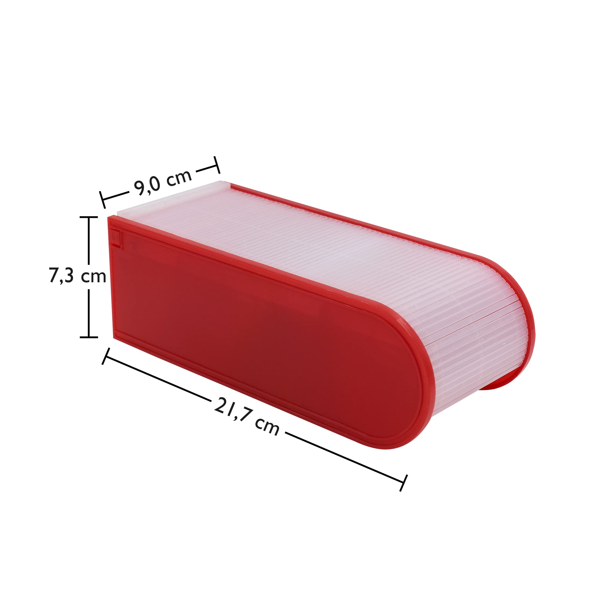 A8 Card Index Cabinet - 5 Drawer File Organizer, Red Office Storage Solution for Documents, Index Cards & Stationery - Perfect for Home, Office & School Organization