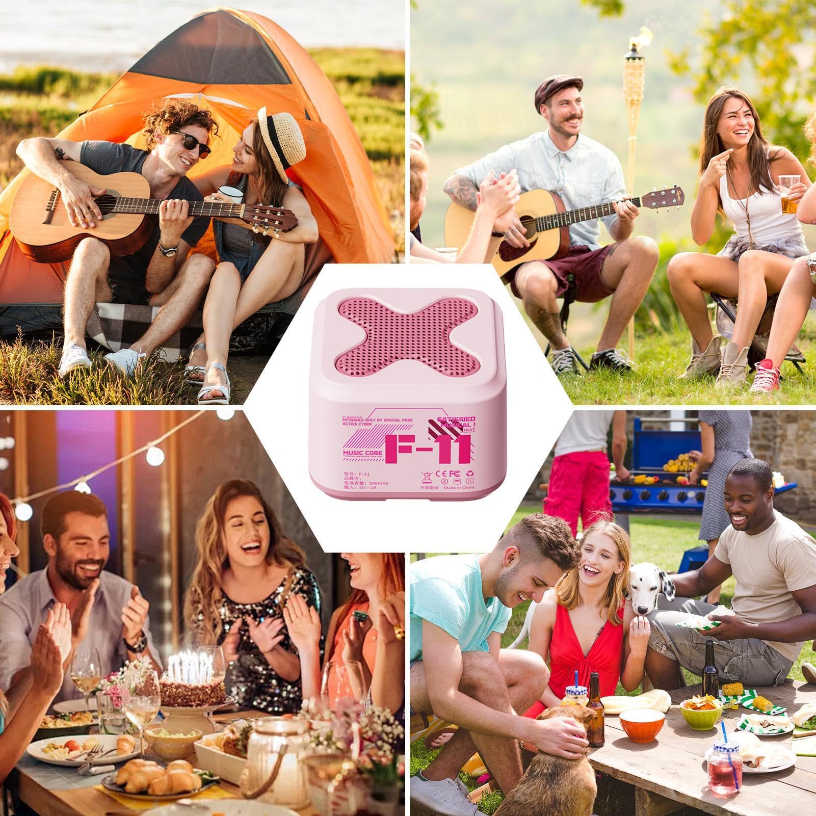 Portable Wireless Bluetooth Speaker with Powerful Bass & Loud Sound - Compact Outdoor Speaker for Camping, Beach, Shower & Travel | Waterproof & Long Battery Life