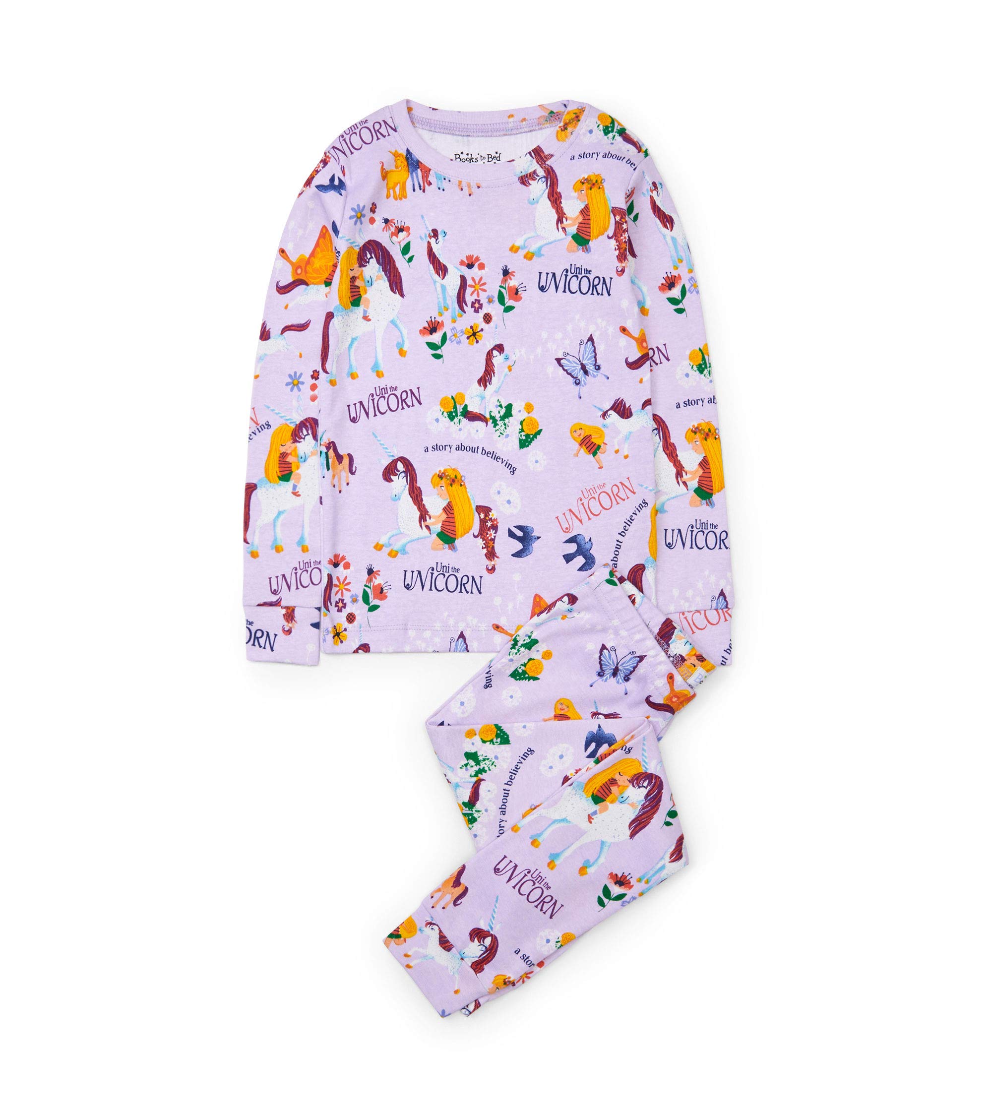 Girls' Long Sleeve Printed Pajama Set - Cute & Comfortable Sleepwear for Bedtime, Reading & Sleepovers | Soft Cotton Pajamas for Girls Ages 4-12