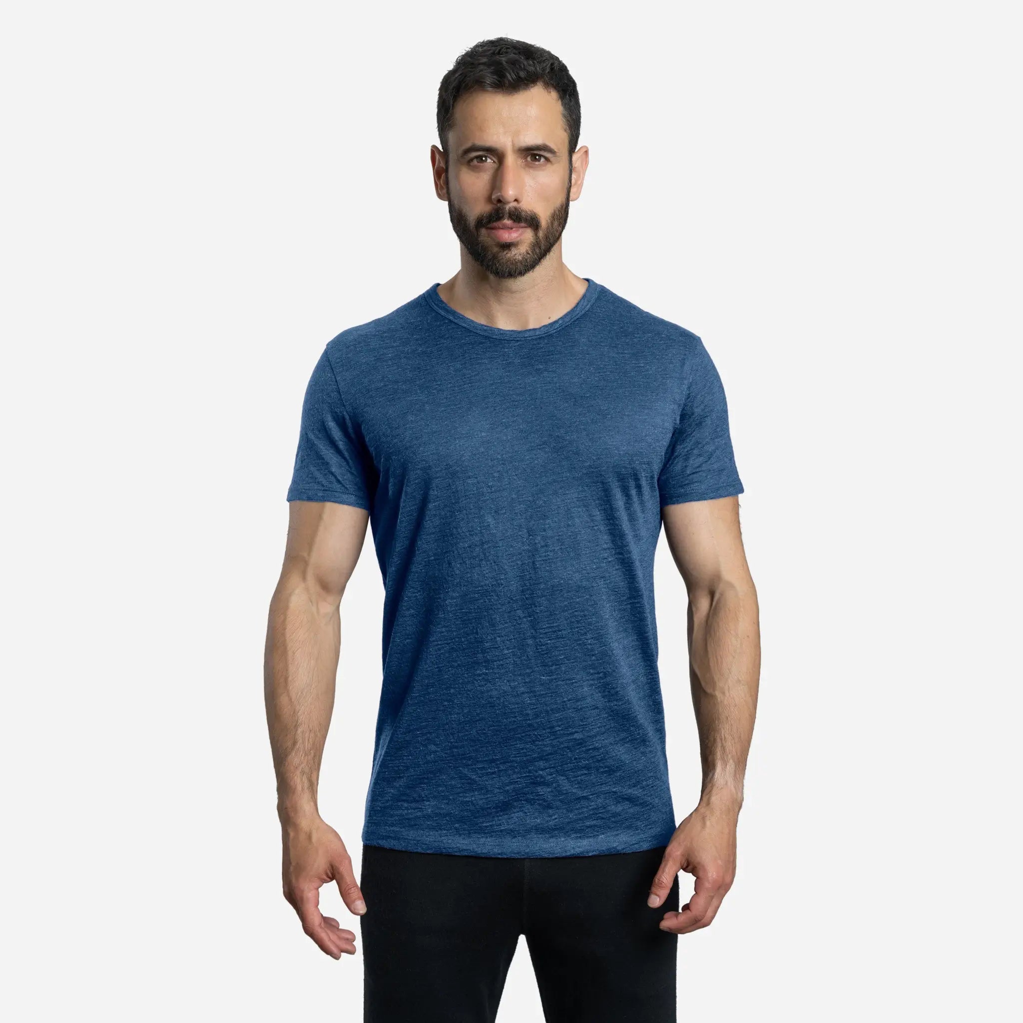 Ultralight Men's Alpaca Wool T-Shirt - 160 GSM Soft Crew Neck Tee for Outdoor Activities & Travel