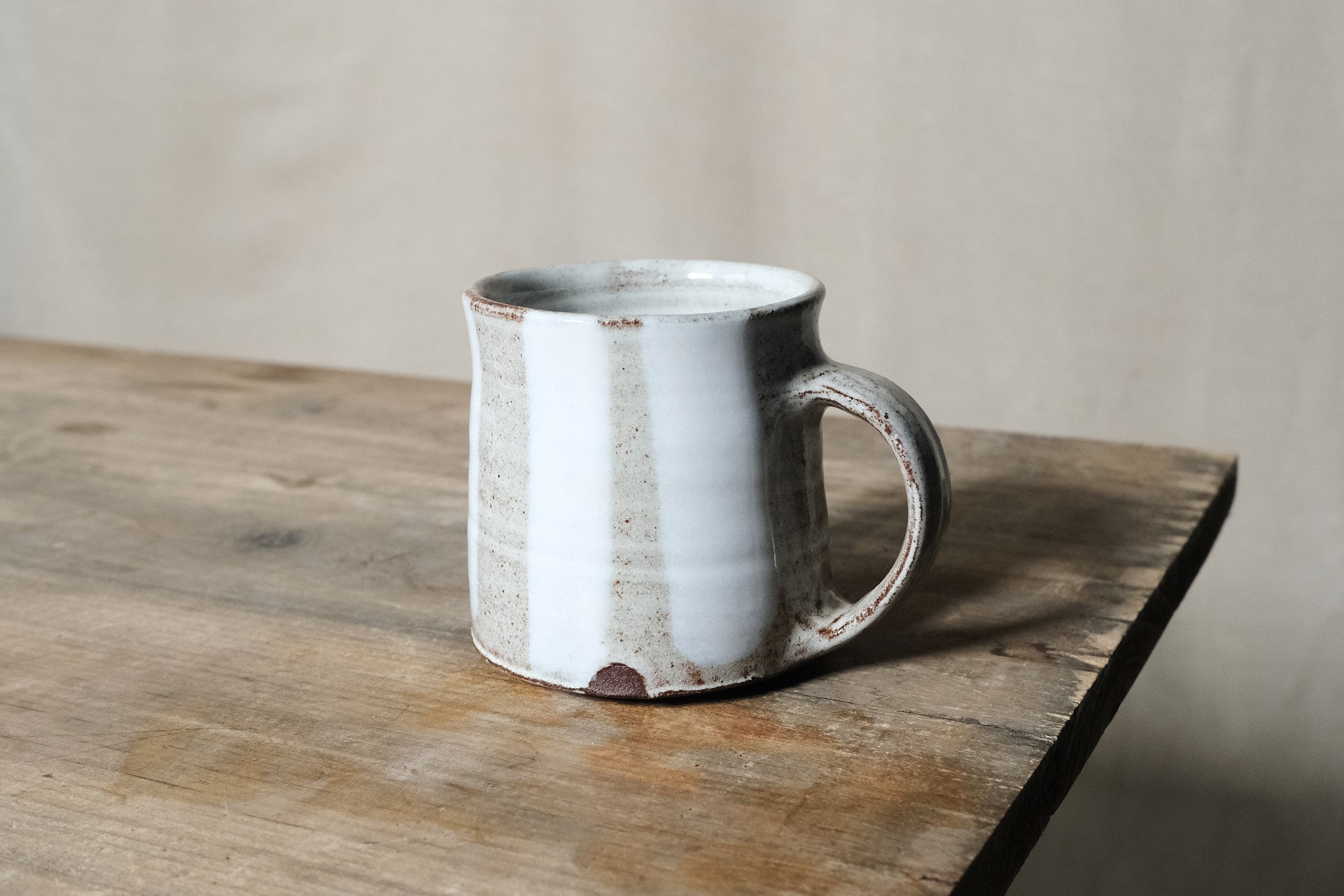 Handmade Cream & White Ceramic Mug - Unique Hand-Thrown Coffee Cup for Home, Office & Gifts - Perfect for Tea, Coffee & Hot Beverages