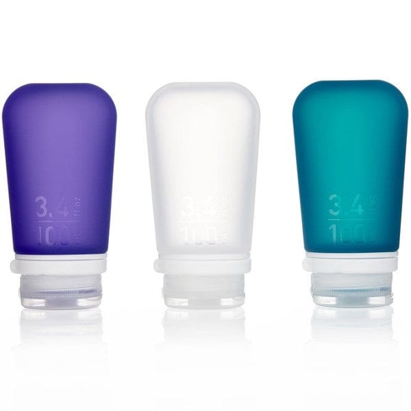 GoToob+ Large Refillable Travel Bottles 100ml (3-Pack) - Leakproof Silicone Containers for Toiletries, Shampoo & Lotion - TSA Approved for Air Travel, Gym & Camping Essentials