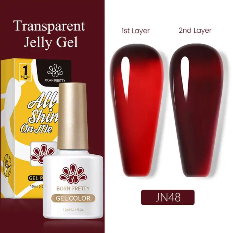 Born Pretty Jelly Nude Gel Polish - Long Lasting Soak Off UV LED Nail Polish for Salon & Home Manicure - Perfect for Weddings, Parties & Everyday Wear