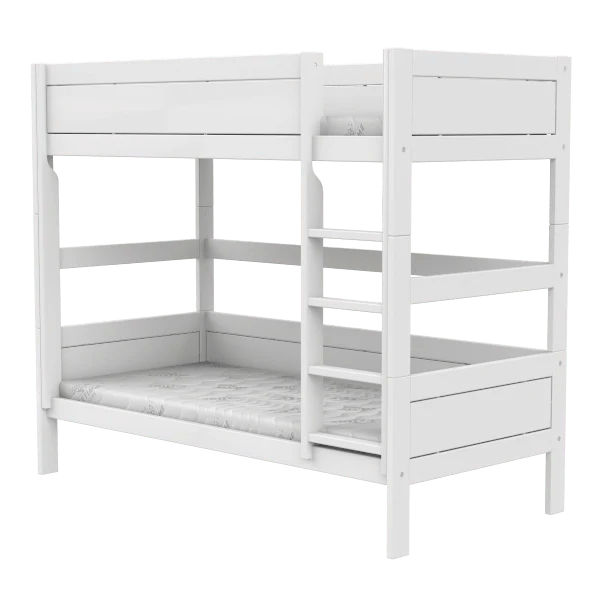 Sturdy Wooden Bunk Bed with Safety Ladder - 90x200 cm Twin Size - Perfect for Kids' Bedroom, Dorm Room & Space-Saving Solutions