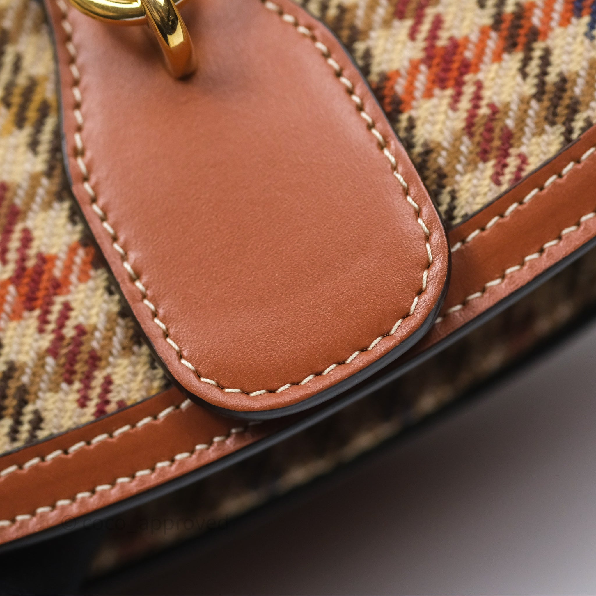 Celine Tartan Textile & Natural Calfskin Clutch with Strap - Elegant Crossbody Bag for Women, Perfect for Parties, Weddings & Evening Events