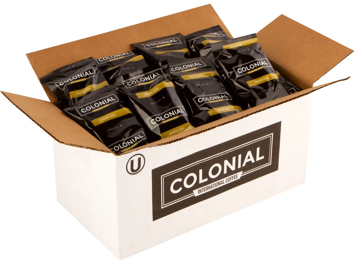 Premium Colonial Coffee Packets - 32 Pack of 2.5oz Pre-Ground Breakfast Blend Medium Roast Coffee Bags for Drip Coffee Makers | Perfect for Home Brewing, Office Use & Camping Trips
